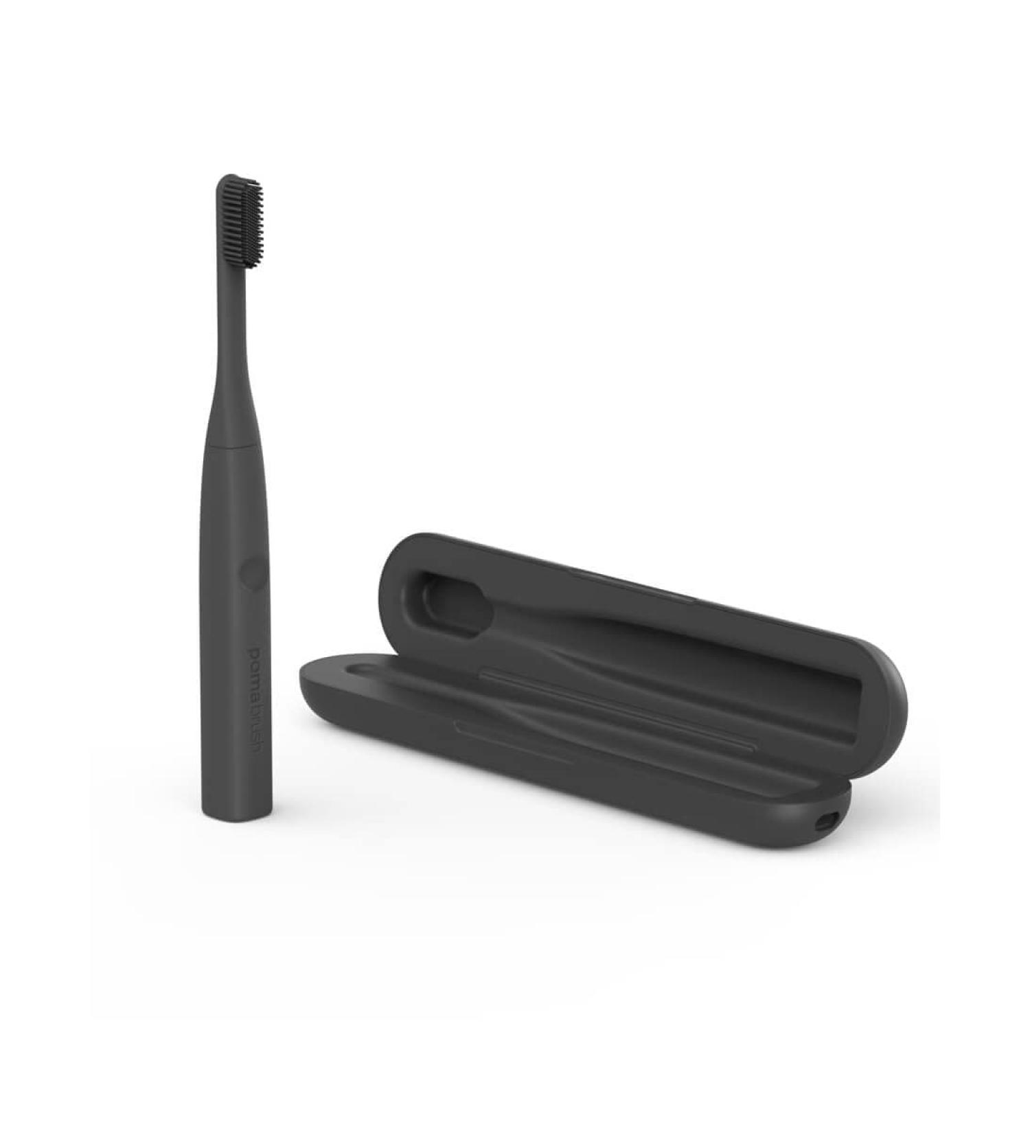 Pomabrush Electric Toothbrush - Silicone & Nylon Bristles Charging Case & 2 Brush Heads - Ideal for Sensitive Teeth - International Shipping Available - Buy Online on GoSupps.com