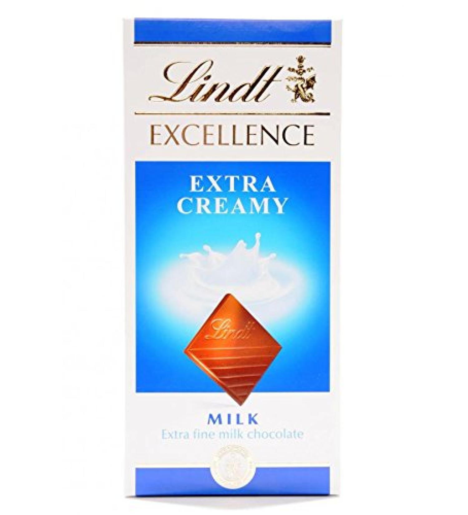 Lindt Lindt Excellence Chocolate Bars (Extra Creamy Milk 100g) - Pack of 3