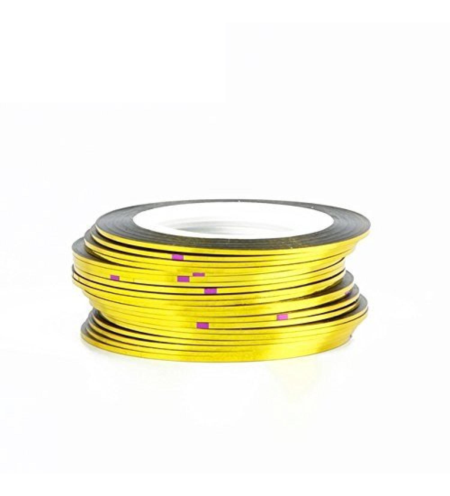 Nail Tape - Nail Striping Tape - Nail Polish Tape - 10pcs Striping Tape Line Nail Art Sticker Decoration DIY Decals UV Gel Acrylic Nail Tips - Acrylic Nail Tape - Gel Nail Tape (Gold) - Buy Online on GoSupps.com