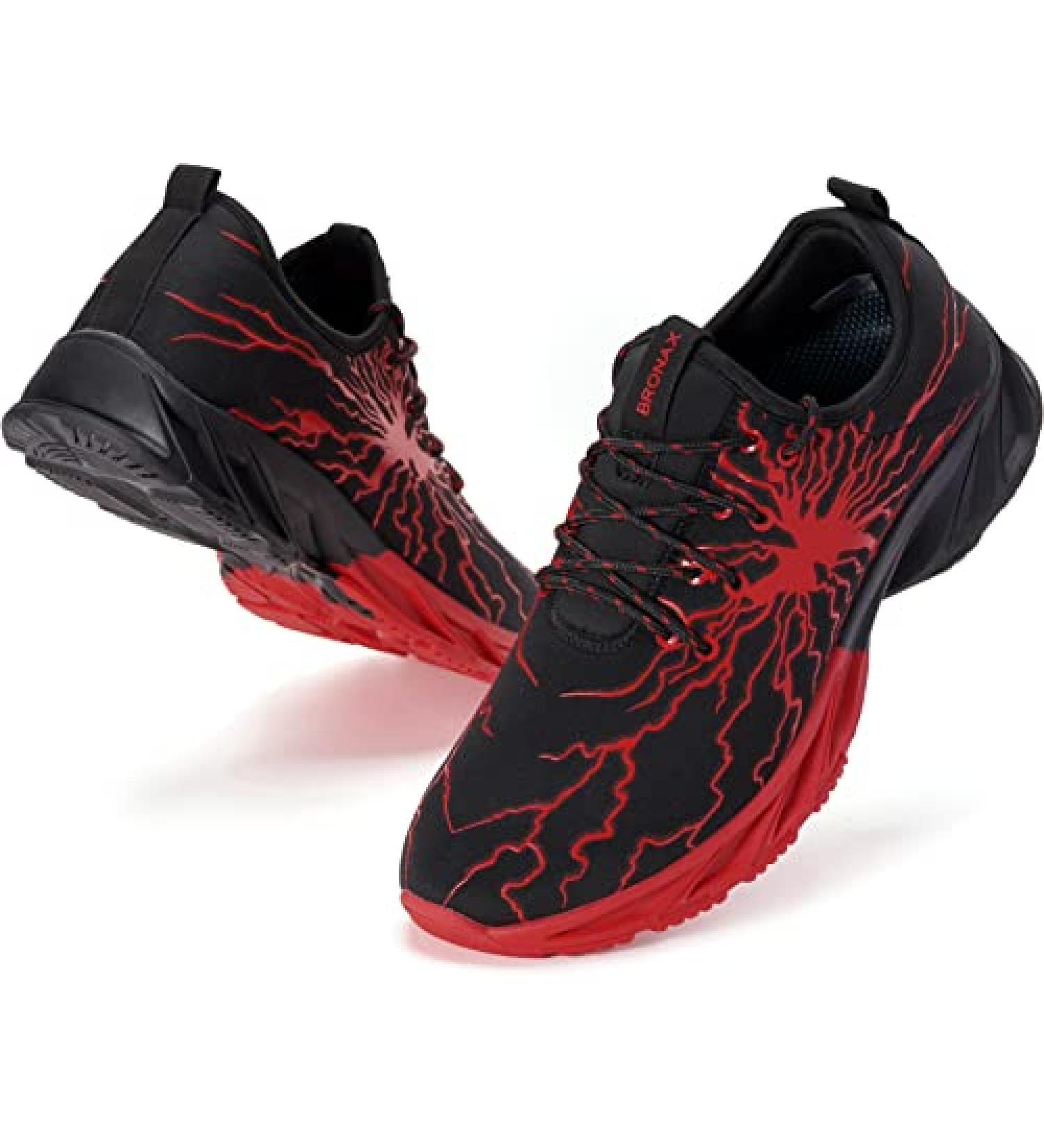 BRONAX Men's Tennis Shoes - Comfy Running & Fitness Sneakers in Black/Red (Size 11) - Buy Online on GoSupps.com