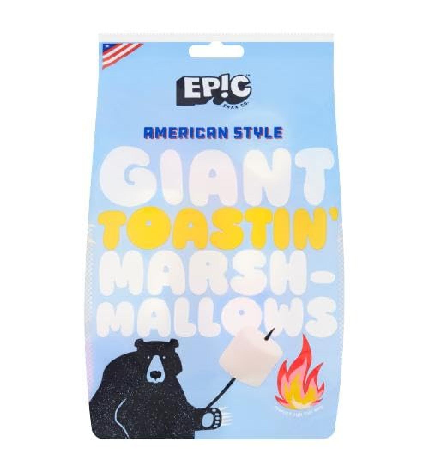 Epic Snax Co. American Style Giant Toastin' Marshmallows | 400g | Perfect for Barbeque Bonfire Roast and Halloween | Gluten Free | Delicious Pillowy Hunks - Buy Online on GoSupps.com