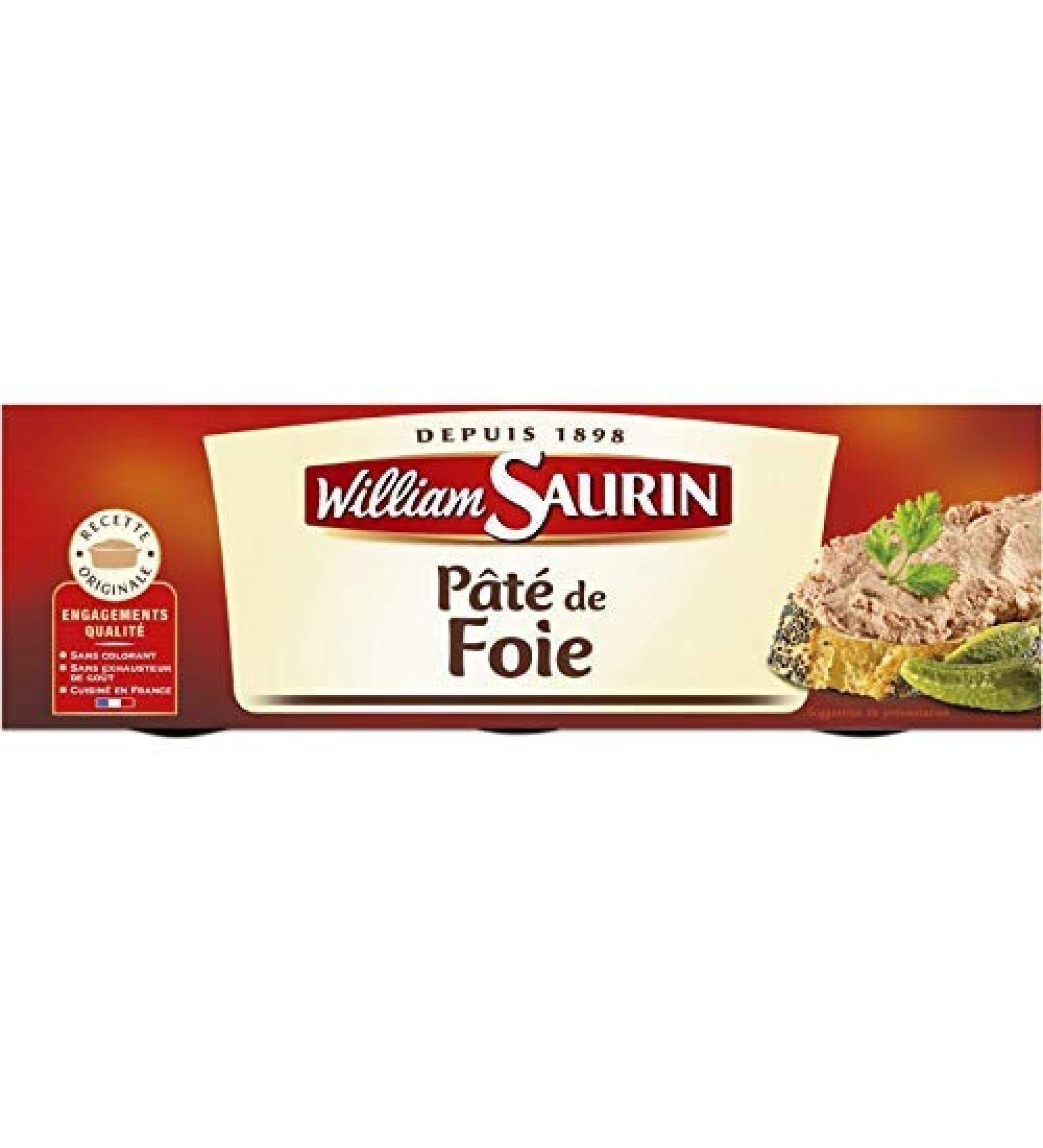 WILLIAM SAURIN - Liver Pâté Cooked in the South West 234G - Pack of 4 - free delivery