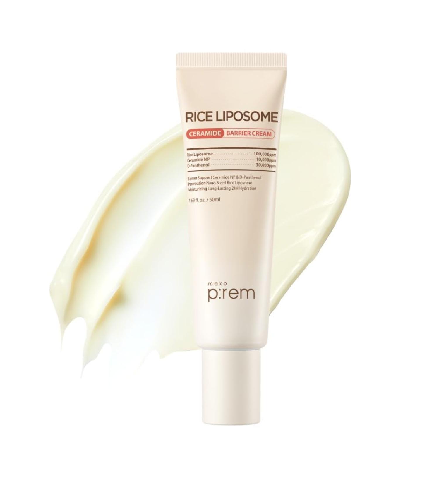 MAKE P:REM Rice Liposome Ceramide Barrier Cream Skin Barrier Support Long-Lasting 24H Hydrating Moisturizer Korean Skin Care 1.69 fl.oz. (50ml) - Buy Online on GoSupps.com
