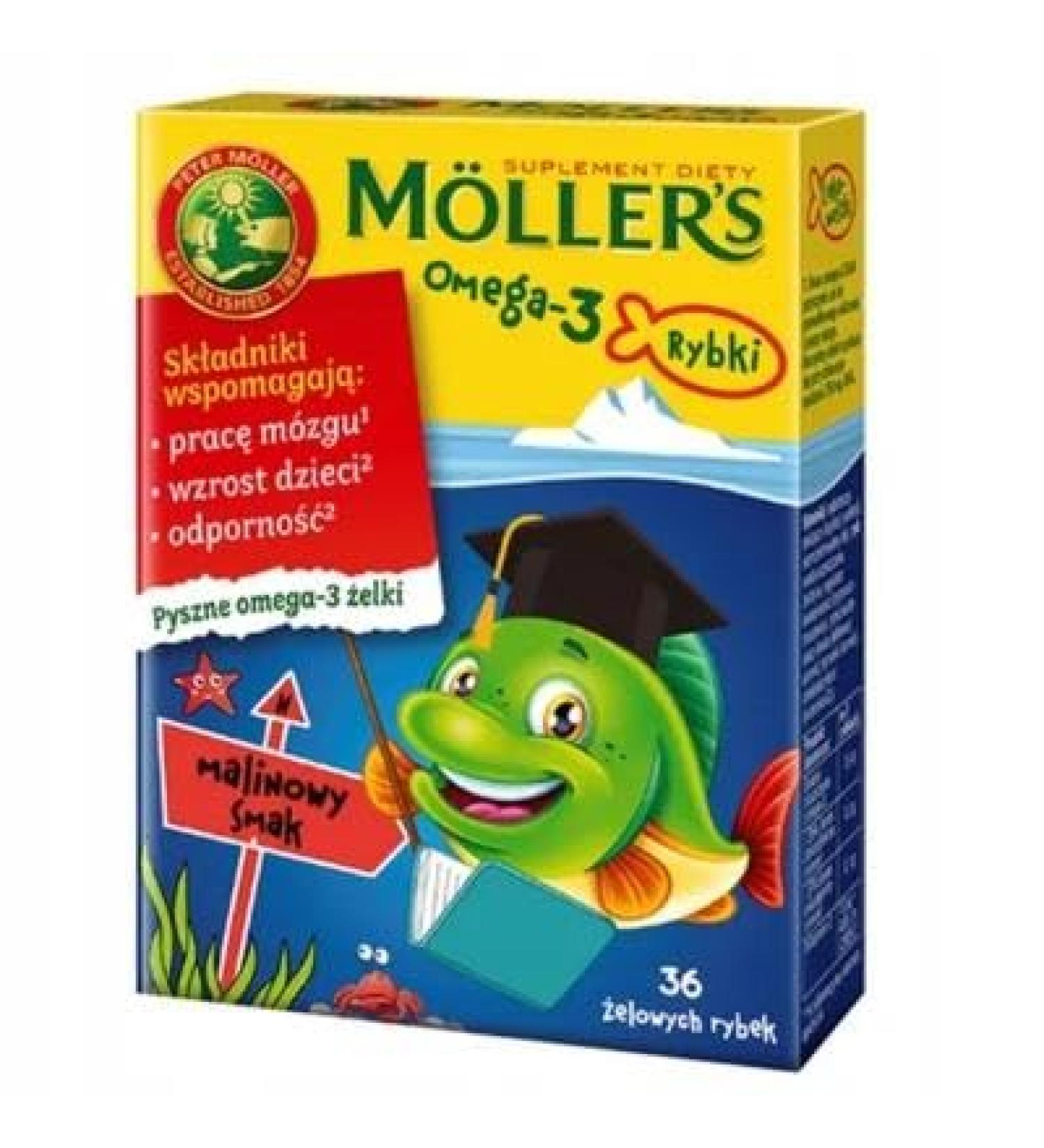 M LLER'S M LLERS_Omega3 Fish dietary supplement Raspberry 36 pcs