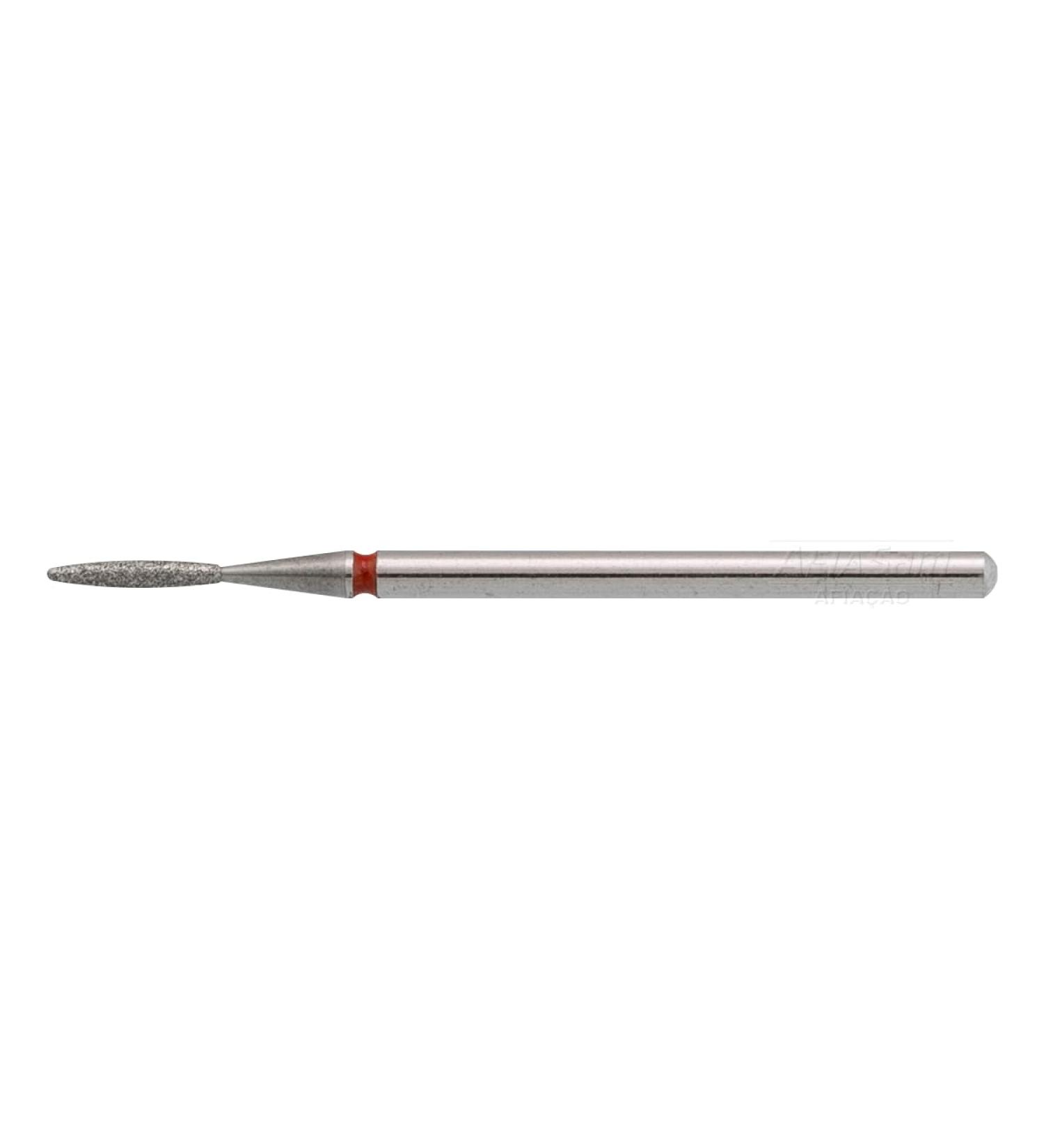 Diamond nail drill bit flame red head diameter 1.4 mm/working part 8 mm