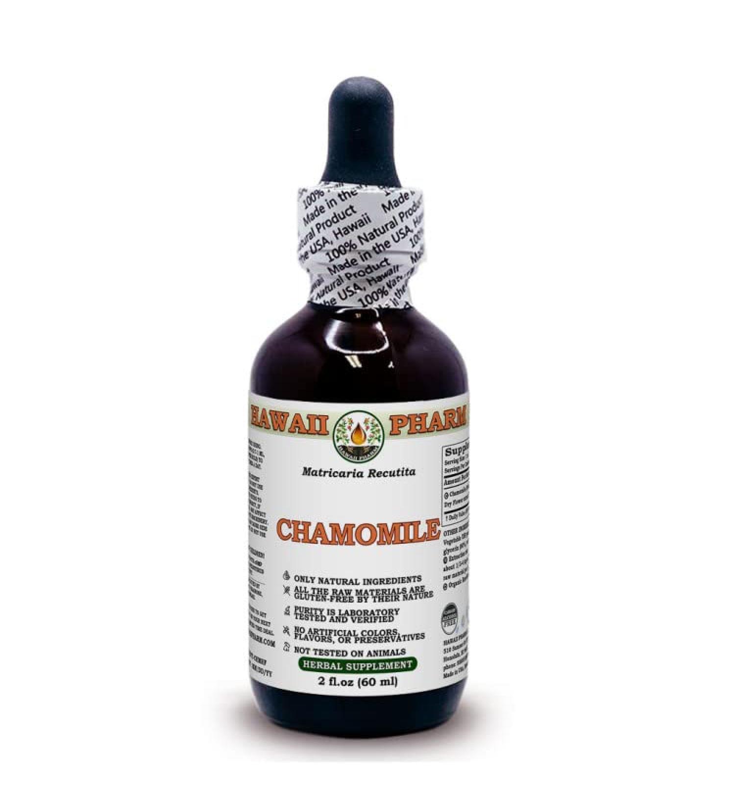 Hawaii Pharm Europe Chamomile Dry Flower Alcohol-Free Liquid Extract Glycerite 60ml - Pack of 1 - Buy Online on GoSupps.com