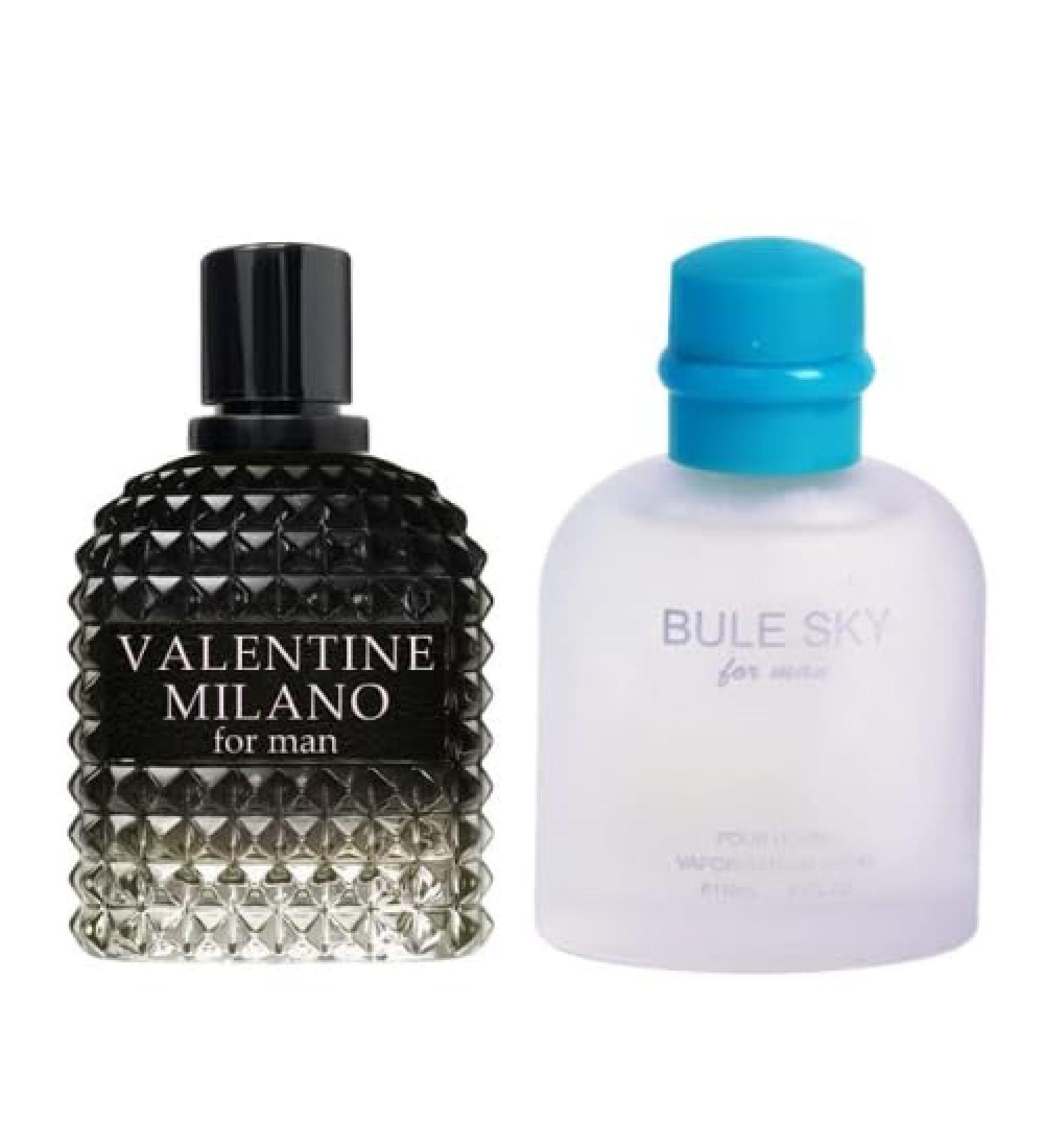 Valentine Milano for Men (EDP) & Blue Sky Cologne For Men (EDT) Fragrance for Men Wonderful Gift Masculine Scent for All Skin Types 3.4 Fl Oz Each (Pack of 2) - Buy Online on GoSupps.com