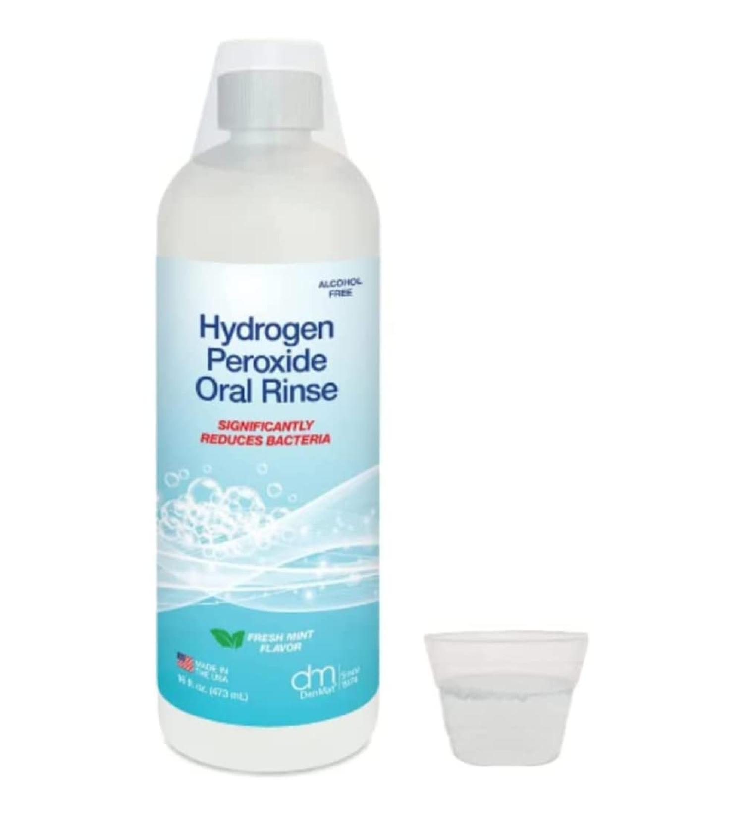 DenMat Hydrogen Peroxide Oral Rinse - 16oz Fresh Mint Flavor | Alcohol-Free for Oral Health & Gum Irritations - Buy Online on GoSupps.com