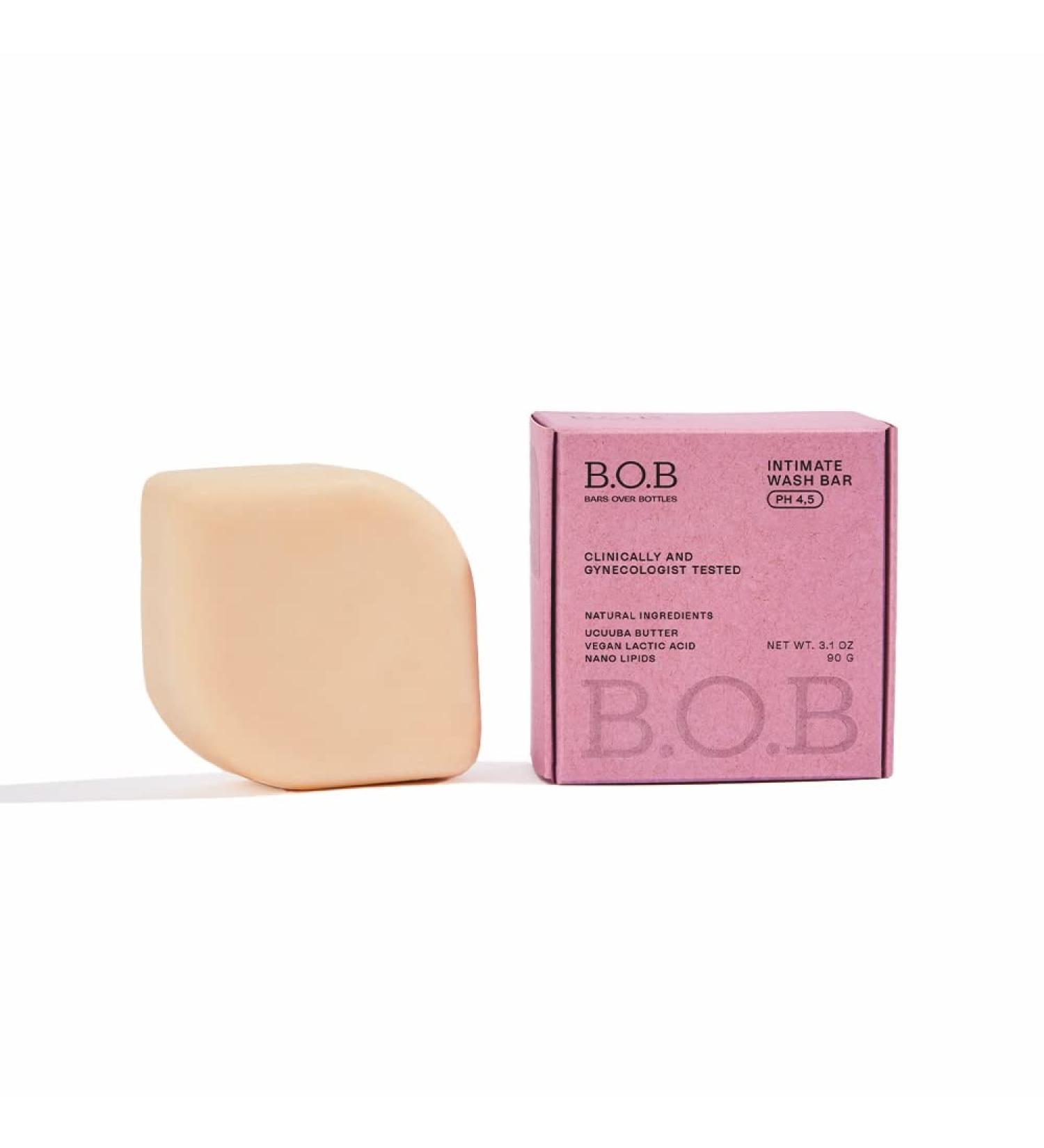B.O.B Bars Over Bottles Intimate Wash Bar - pH Balanced Daily Feminine Wash for Women - Natural Vegan, Eco-Friendly & Zero Waste - Buy Online on GoSupps.com