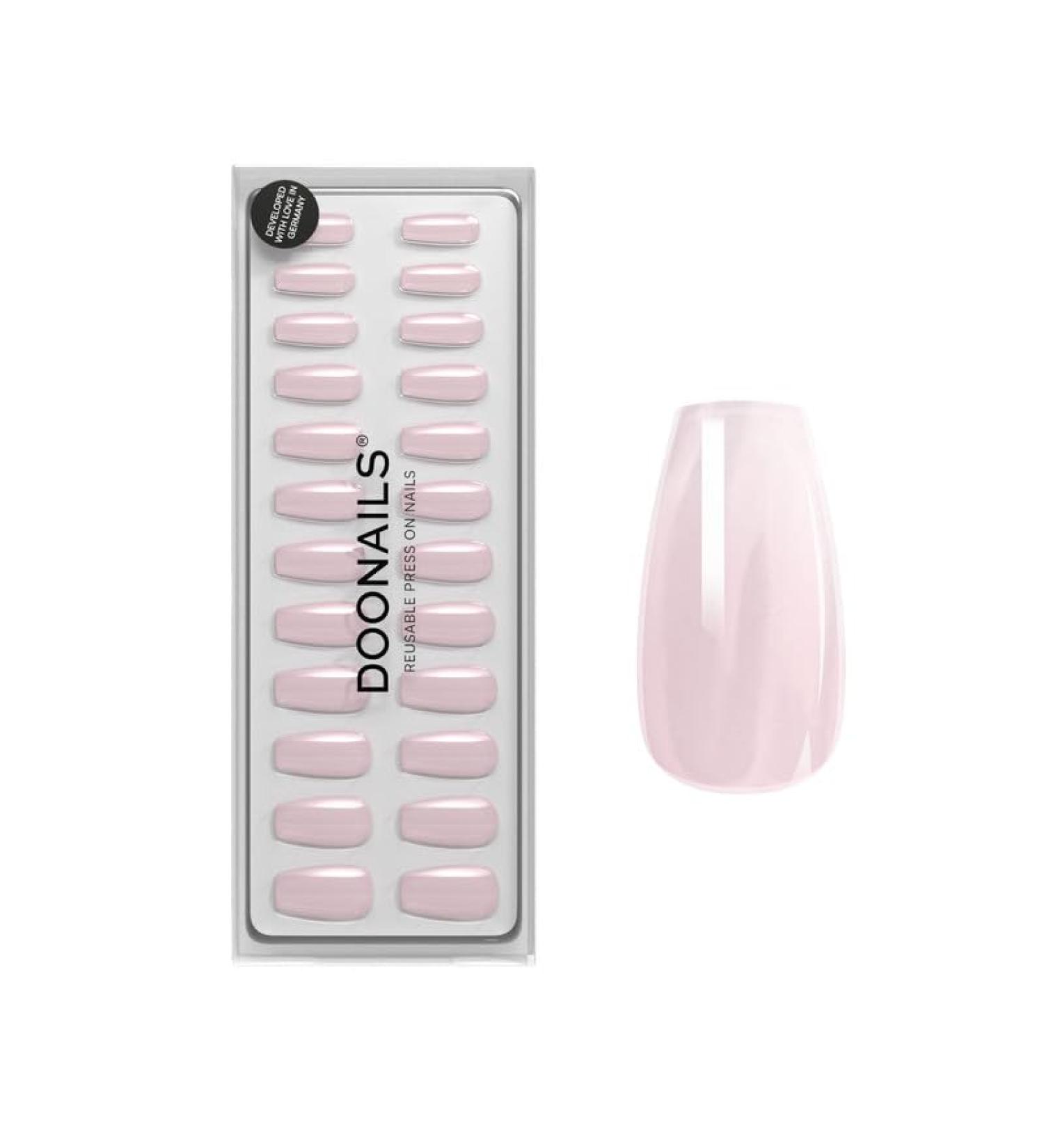 Shop Doonails Soft Gel Press On Nails - 30 Set Jet Set Coffin Mirror Rosa - Salon Quality Full Cover Fake Nails - Comfortable Short Coffin Fit - Buy Online on GoSupps.com