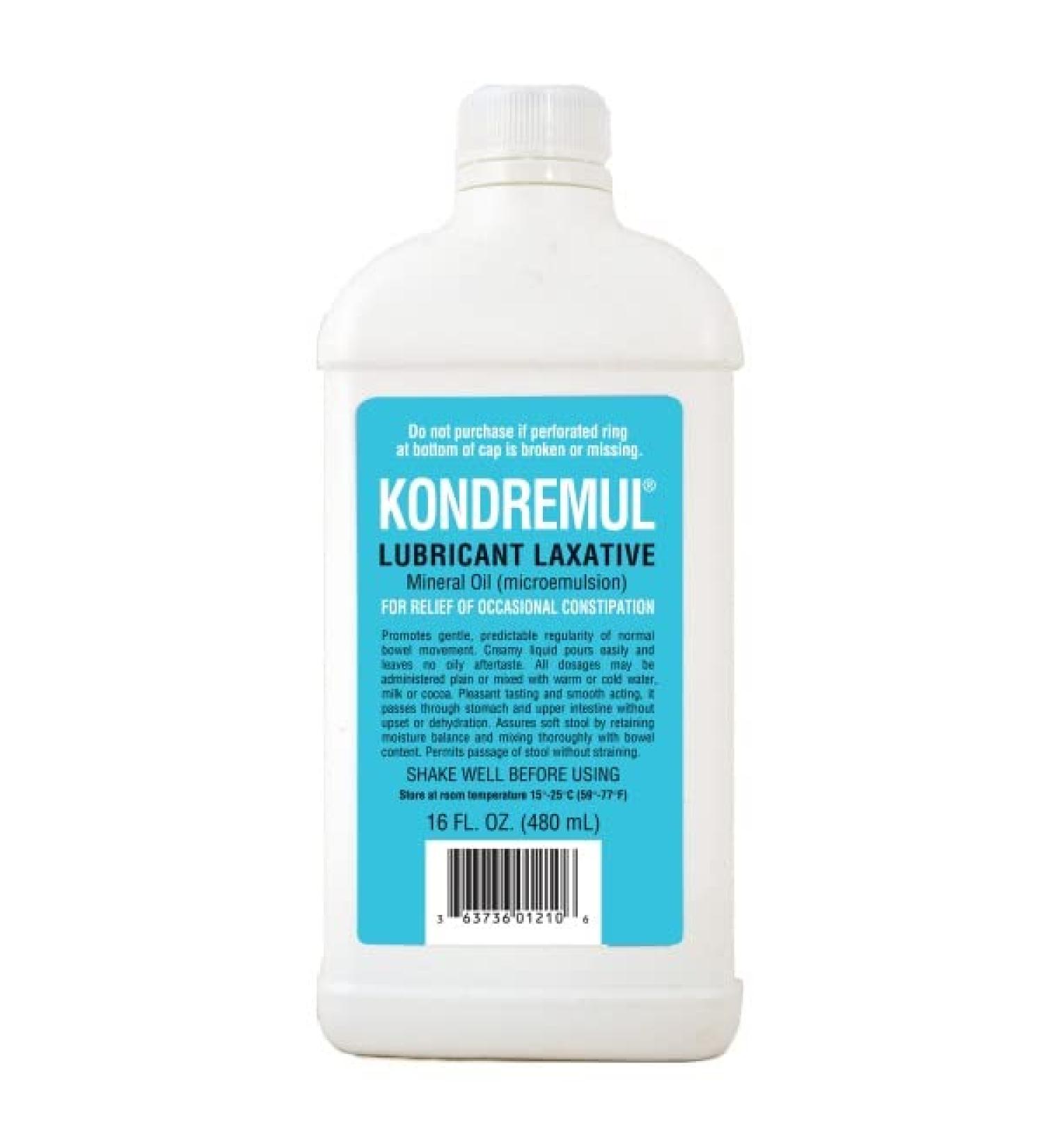 Kondremul Lubricant Laxative Mineral Oil 16 fl oz - Relief for Occasional Constipation - Buy Online on GoSupps.com