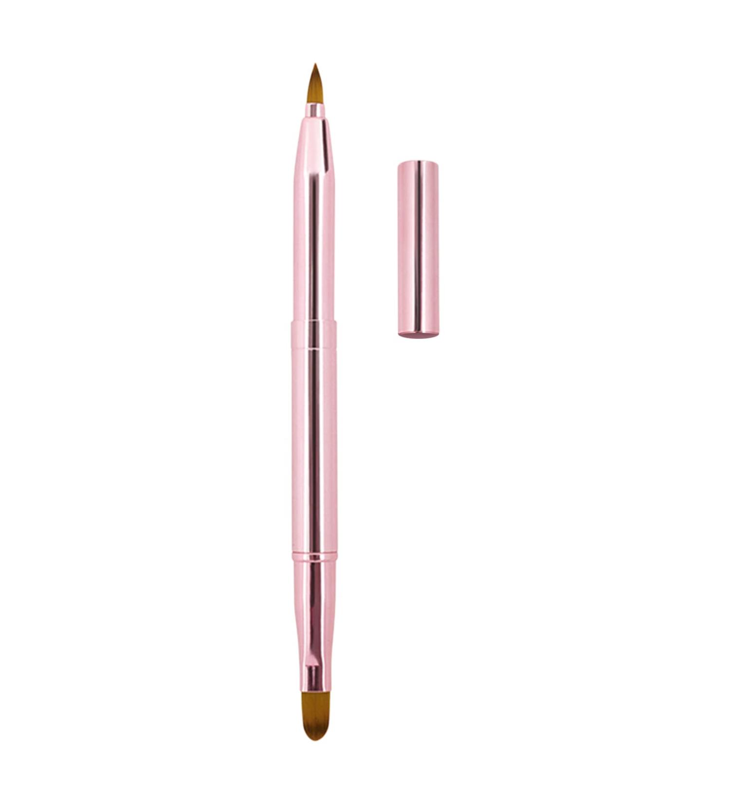 Arqumi Double-Ended Lip Makeup Brush | Retractable & Lightweight Lip Liner Applicator | Travel & Daily Use | Pink - 1PCS - Buy Online on GoSupps.com