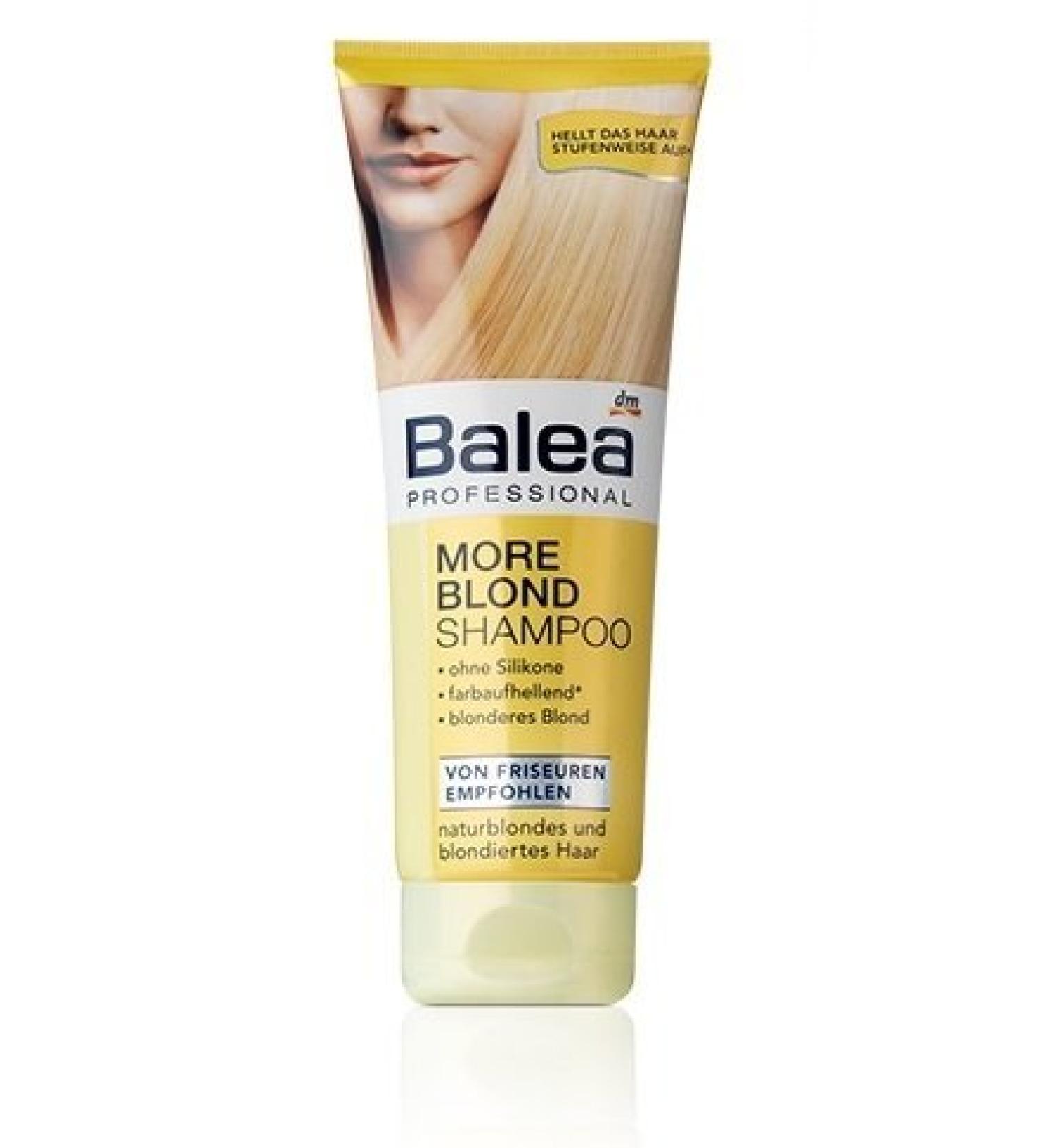 Balea Professional - More Blond Shampoo with Chamomile & Lemon - For a Smooth, Silky Sheen, and a Subtle, Natural Colour-Lift - 250ml by Balea