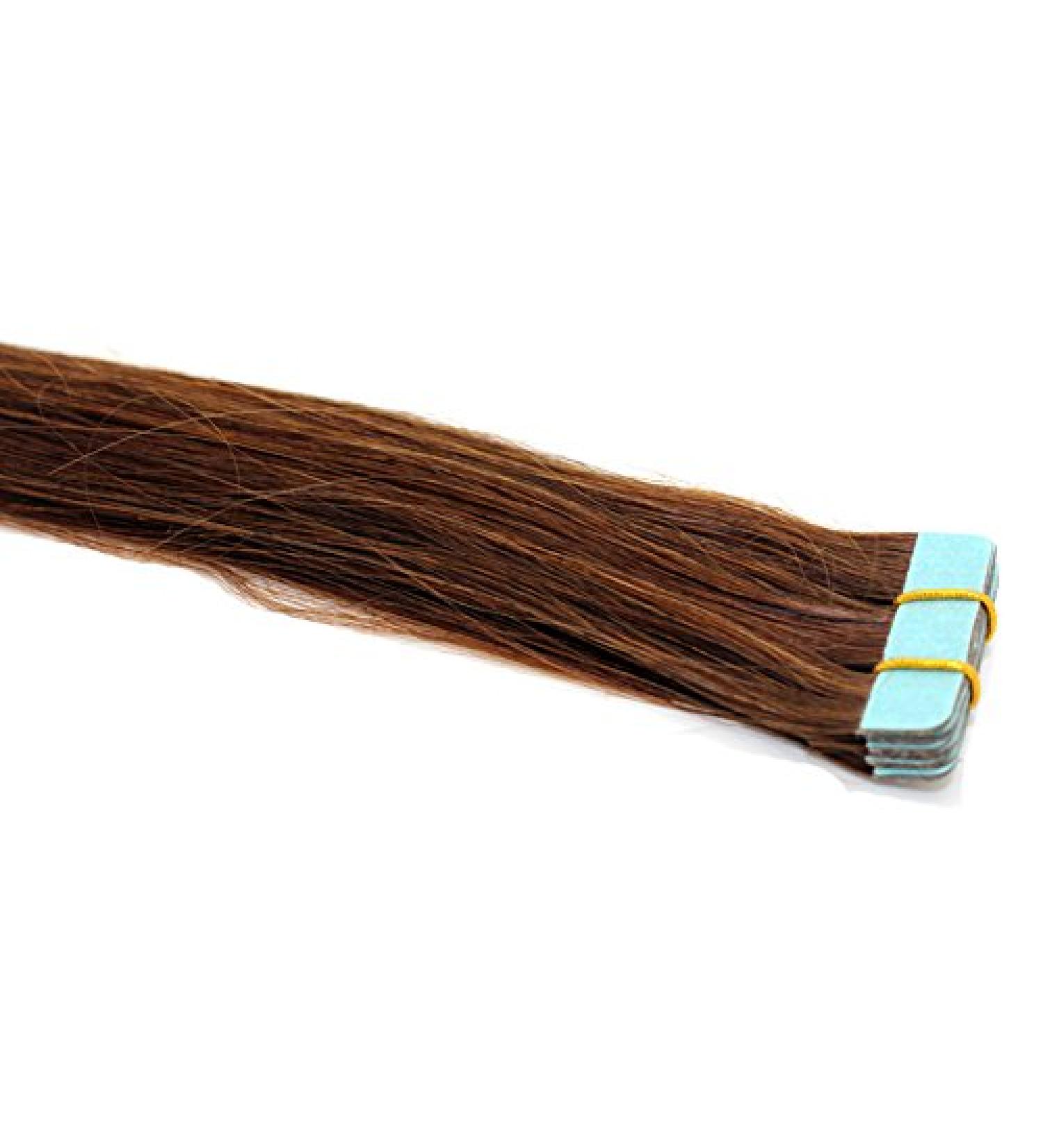 Tape In/On 100% Human Hair Remy Hair Extensions Hair Extension 2.5g / Weft (50cm - 10 Wefts - #4 Chocolate Brown)