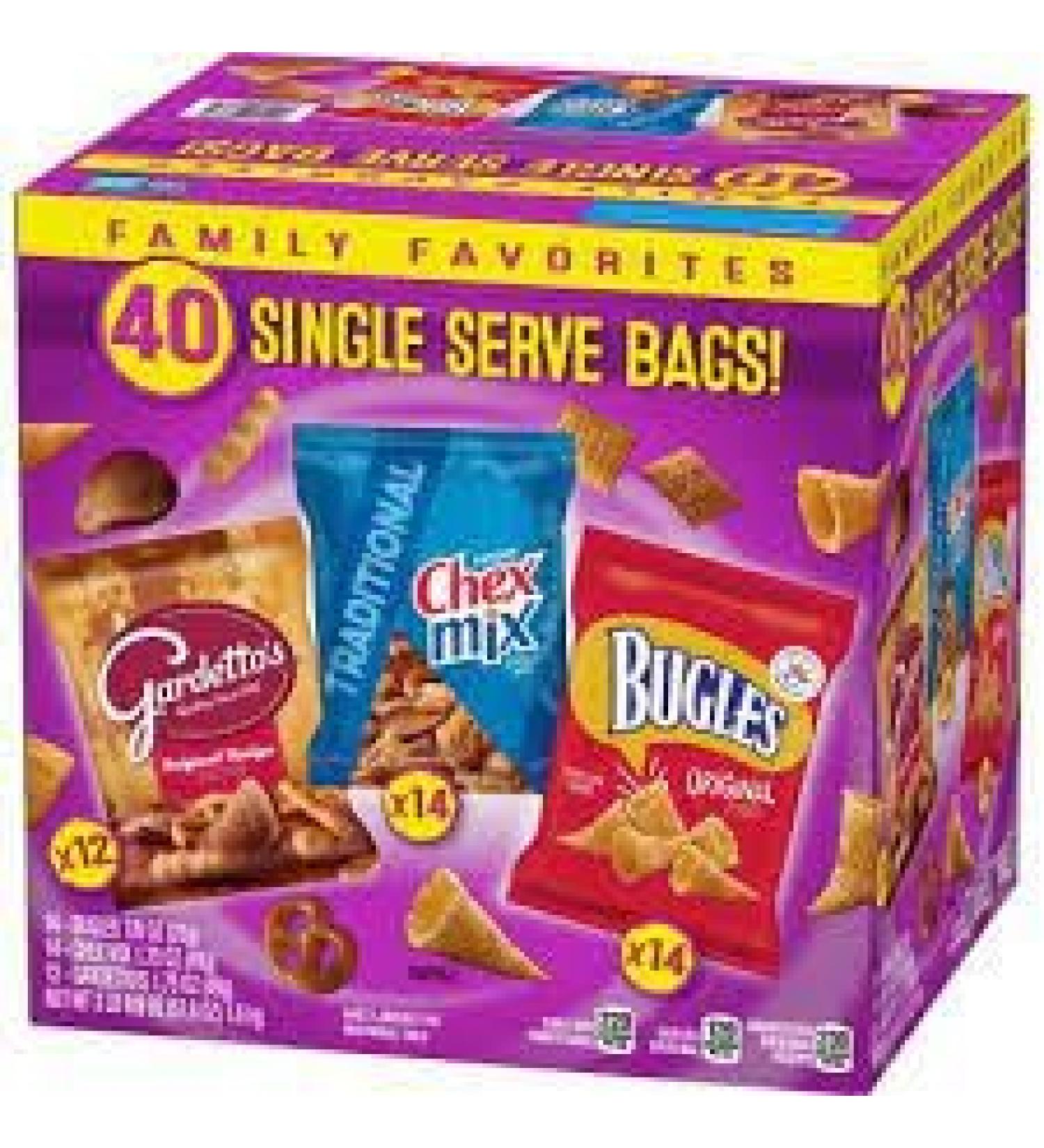 Bugles ChexMix and Gardetto Variety Pack Snack Mix (40 ct.)