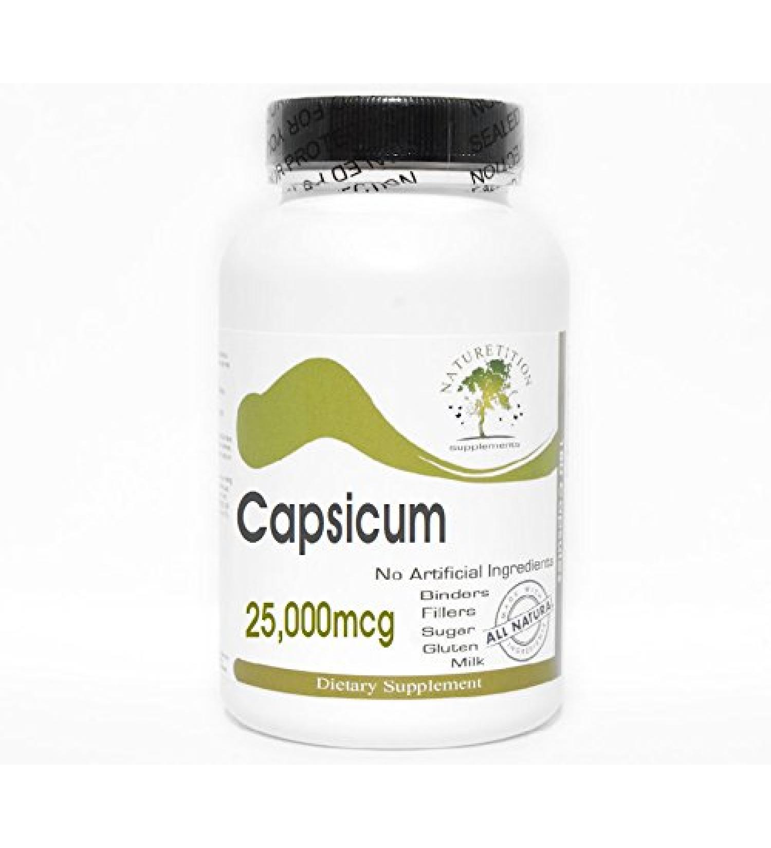 Capsicum 25 000mcg 100 Capsules - No Additives Naturetition Supplements