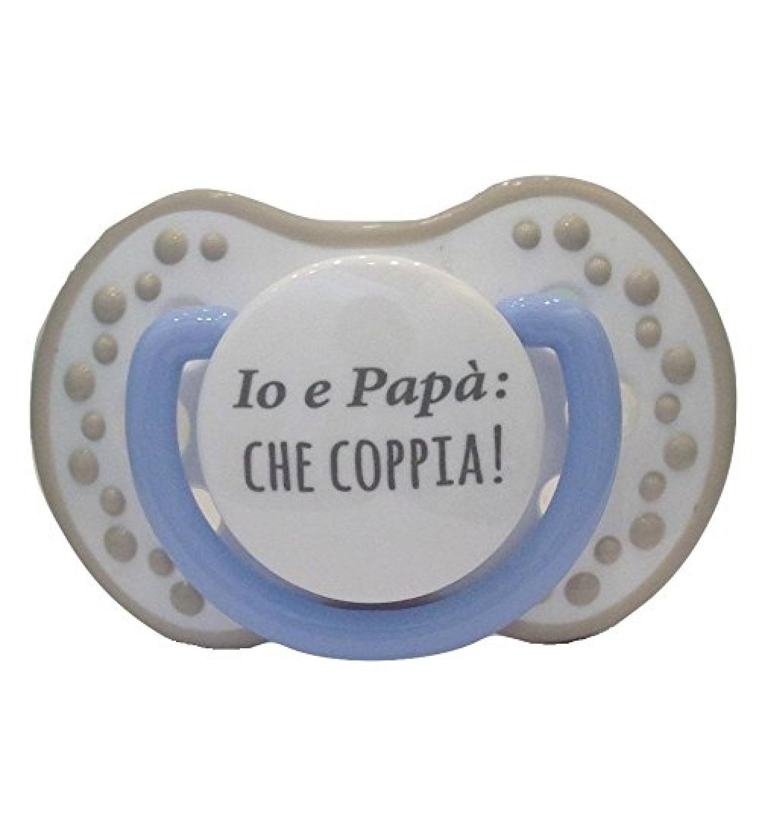 Brillabenny pacifier light blue customizable with saying Me and Dad pair 0 6 months made of silicone gift for babies