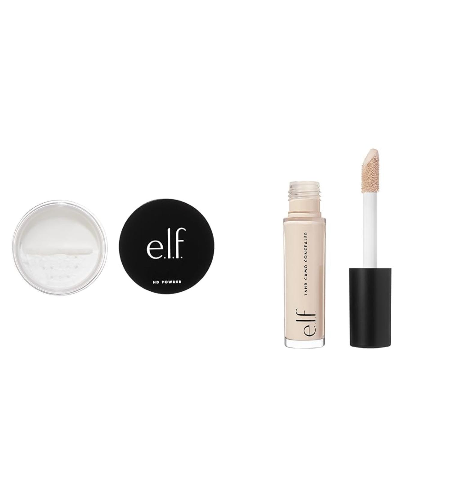 e.l.f. High Definition Powder and 16HR Camo Concealer (Light Ivory) Bundle Translucent Powder + Concealer - Buy Online on GoSupps.com