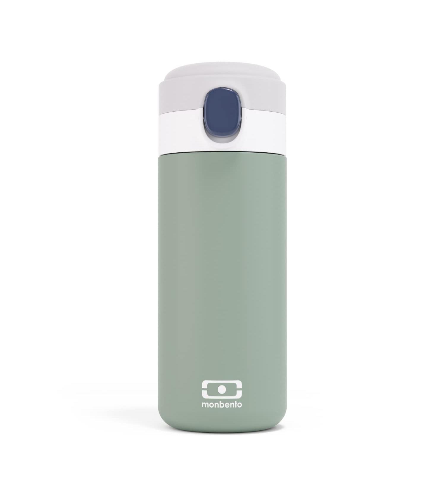 Monbento Insulated Bottle MB Pop Natural 360ml - Leakproof, Hot/Cold 12 Hours - Small Water Bottle for Kids/Adults - BPA Free - Green - Buy Online on GoSupps.com