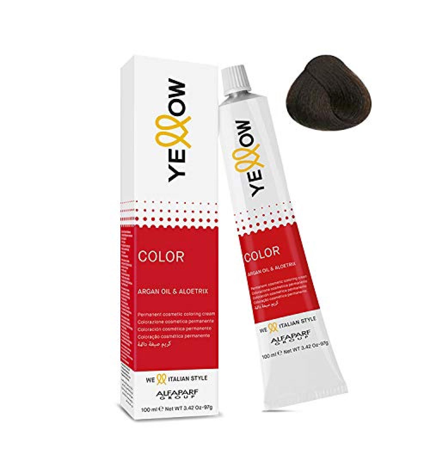 Permanent cosmetic paint 5 clear chestnuts Yellow Color Argan Oil & Aloetrix 100 ml Alfaparf Group