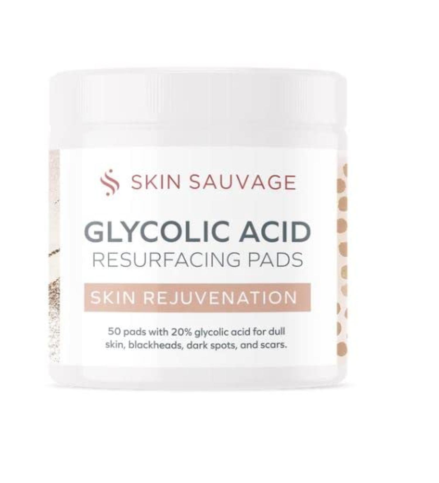 Glycolic Acid Resurfacing Pads for Face & Body - Smooth Skin Reduce Wrinkles Radiant Complexion | Shop Now - Buy Online on GoSupps.com