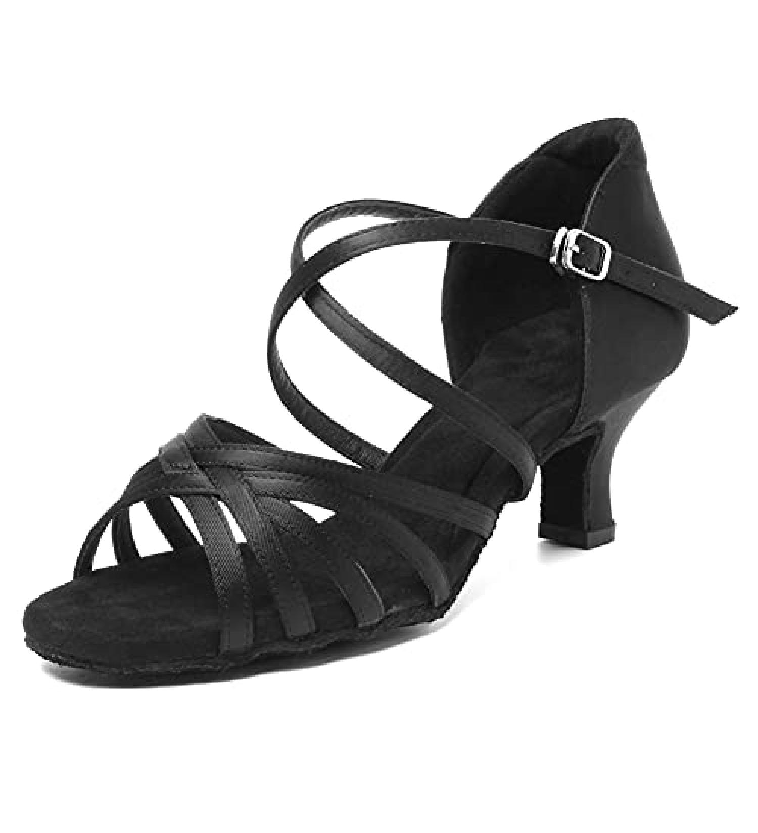 HIPPOSEUS Women's Latin Dance Shoes - Professional Ballroom Salsa Practice Shoes - Model DBCG802 - 2inch Heel - Black - Buy Online on GoSupps.com