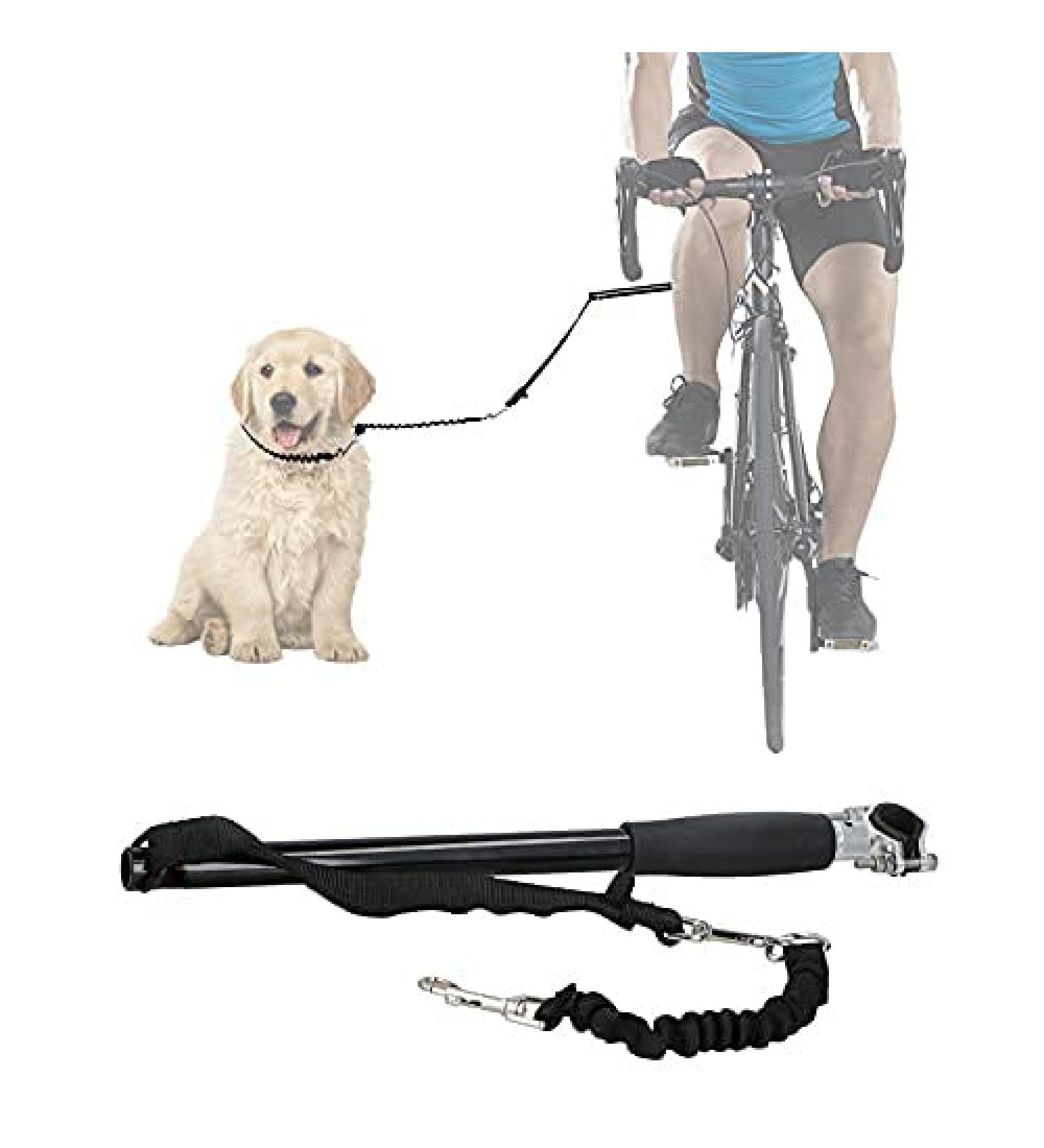 Hands-Free Dog Bicycle Leash for Training & Jogging | Ifcow Black Bike Leash for Dogs - Distance Holder & Coach - Buy Online on GoSupps.com