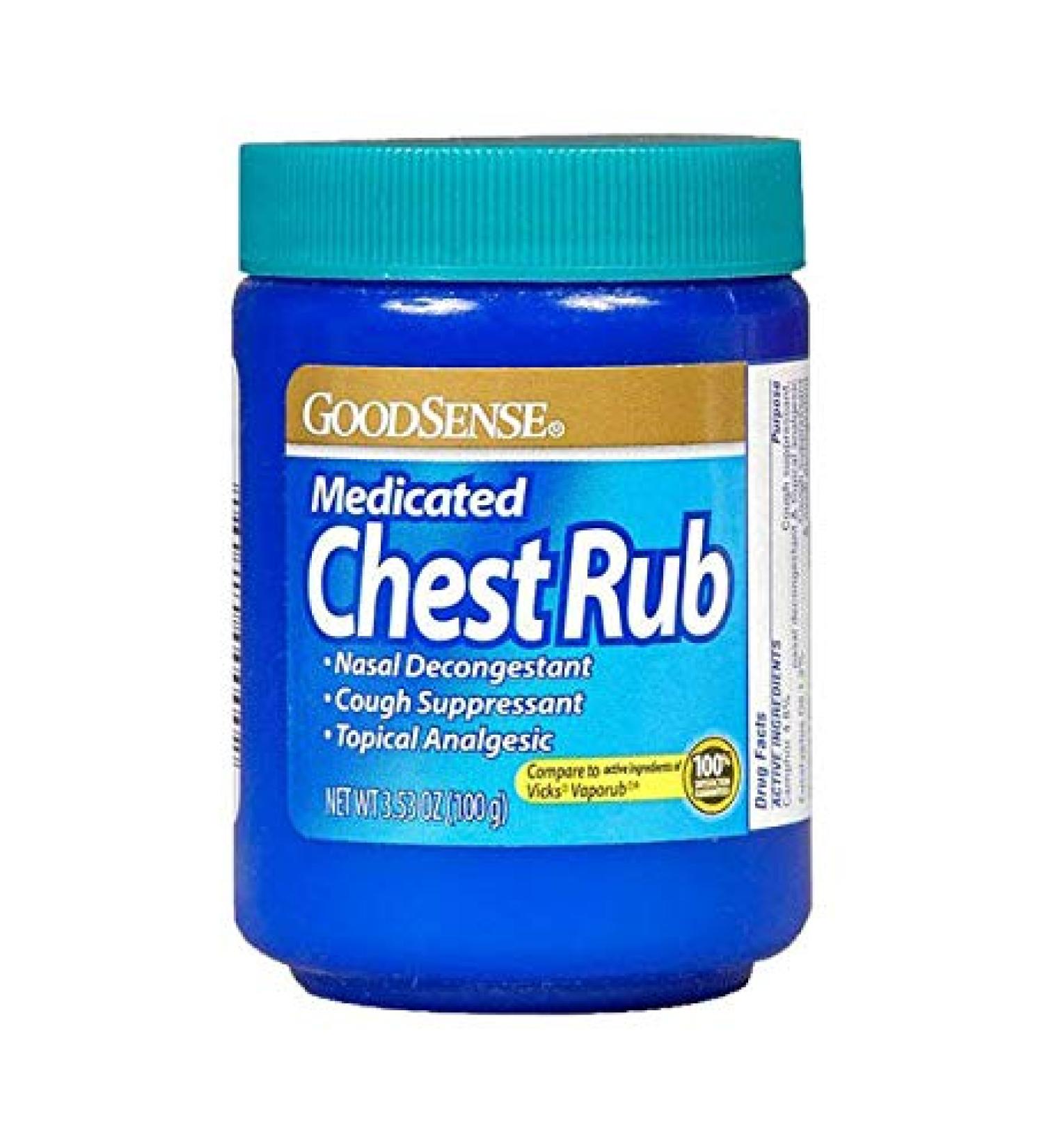 Goodsense Medicated Chest Rub No Carton 3.53 Ounce, Blue, 3.53 Count