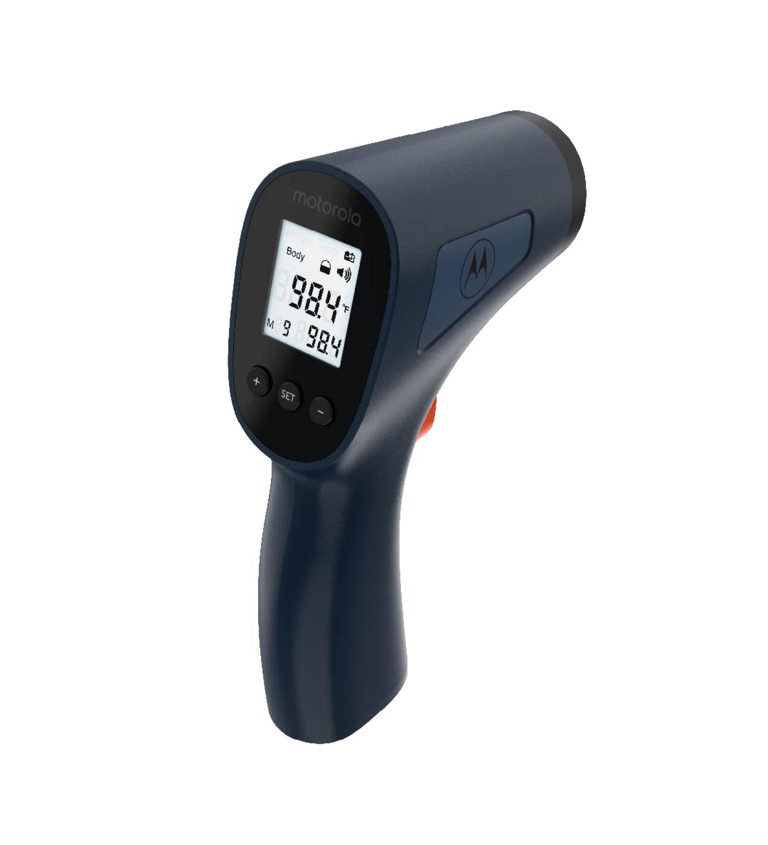 Motorola TE-94 Infrared Touchless Forehead Thermometer - Backlit Display, Memory Function, High Temp Alert - Dark Blue - Buy Online on GoSupps.com