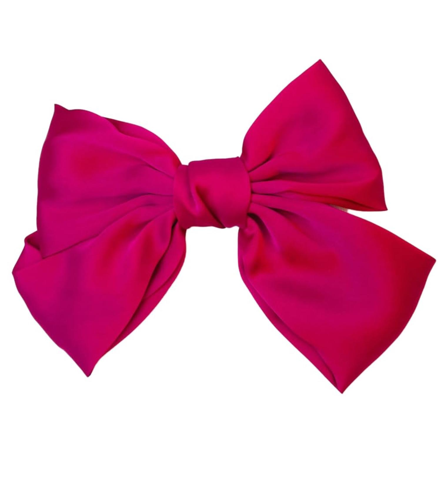 1PC Women Hair Bows Spring Barrette Hair Clip Satin Hair Clip for Women Girls Daily Use (Rose Red) - Buy Online on GoSupps.com