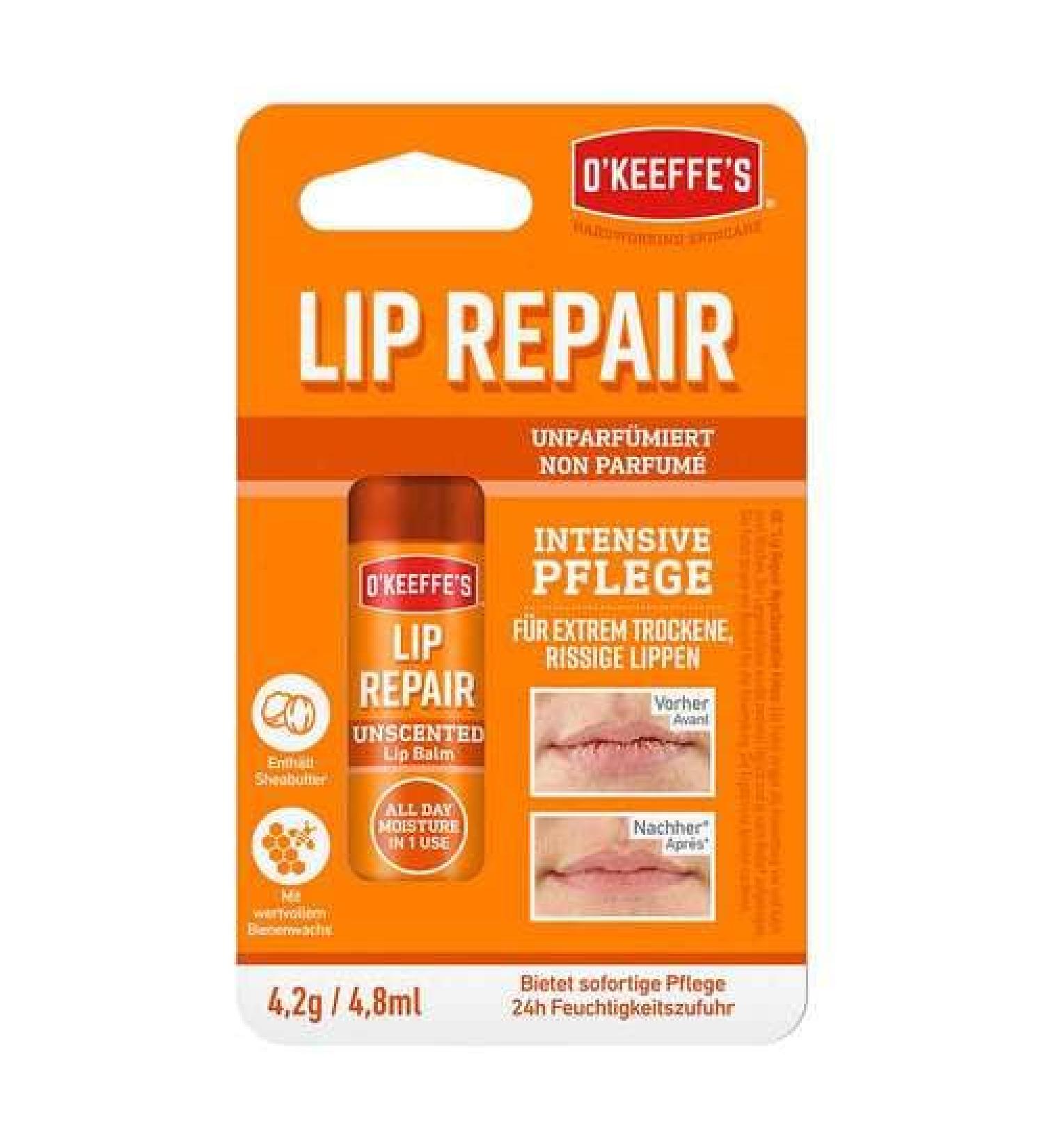 O KEEFFE'S Lip Repair unscented lip balm