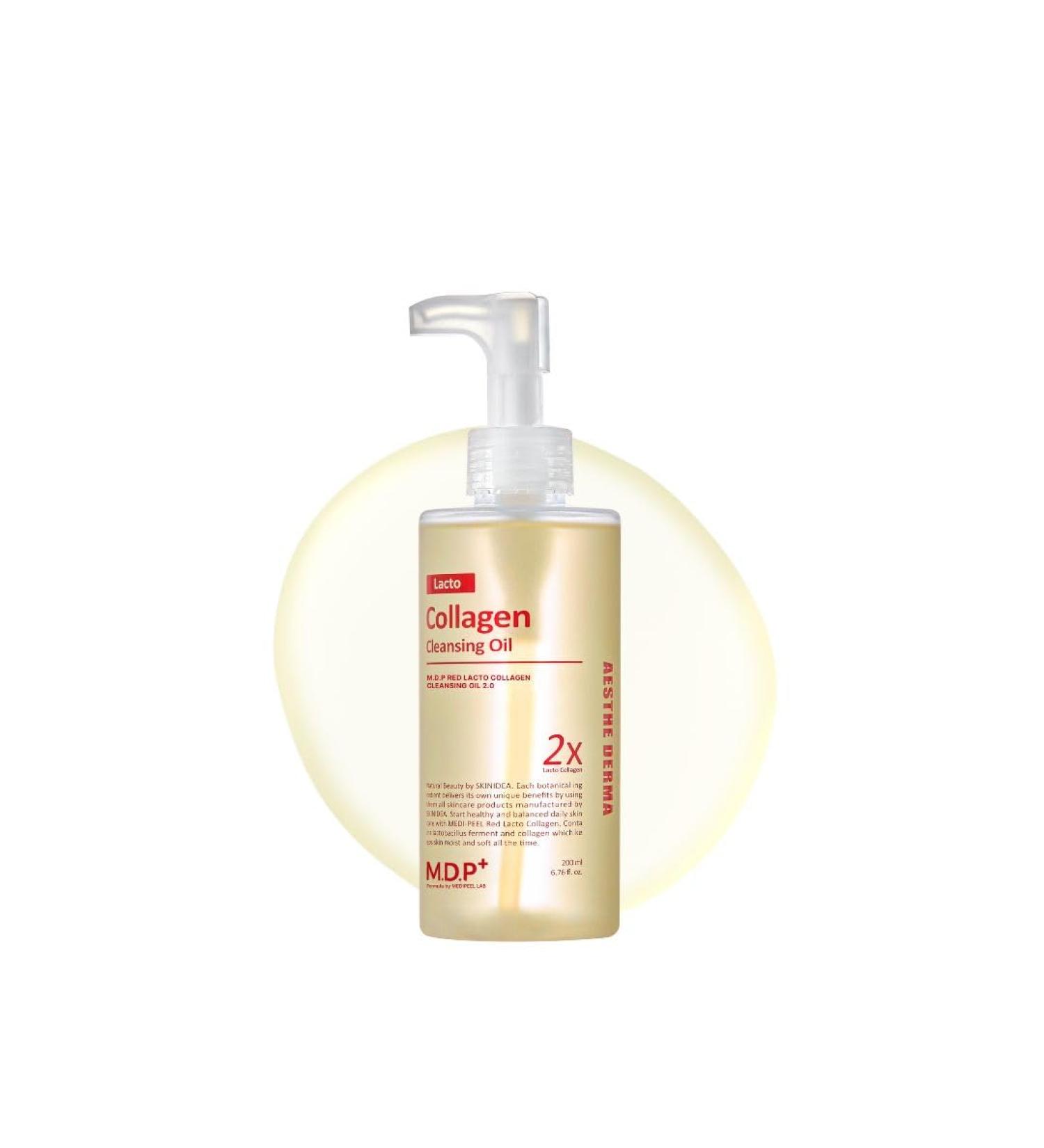 MDP+ Red Lacto Collagen Cleansing Oil 2.0 - Pore Control Deep Cleanser & Makeup Remover | Korean Skin Care 200ml - Buy Online on GoSupps.com