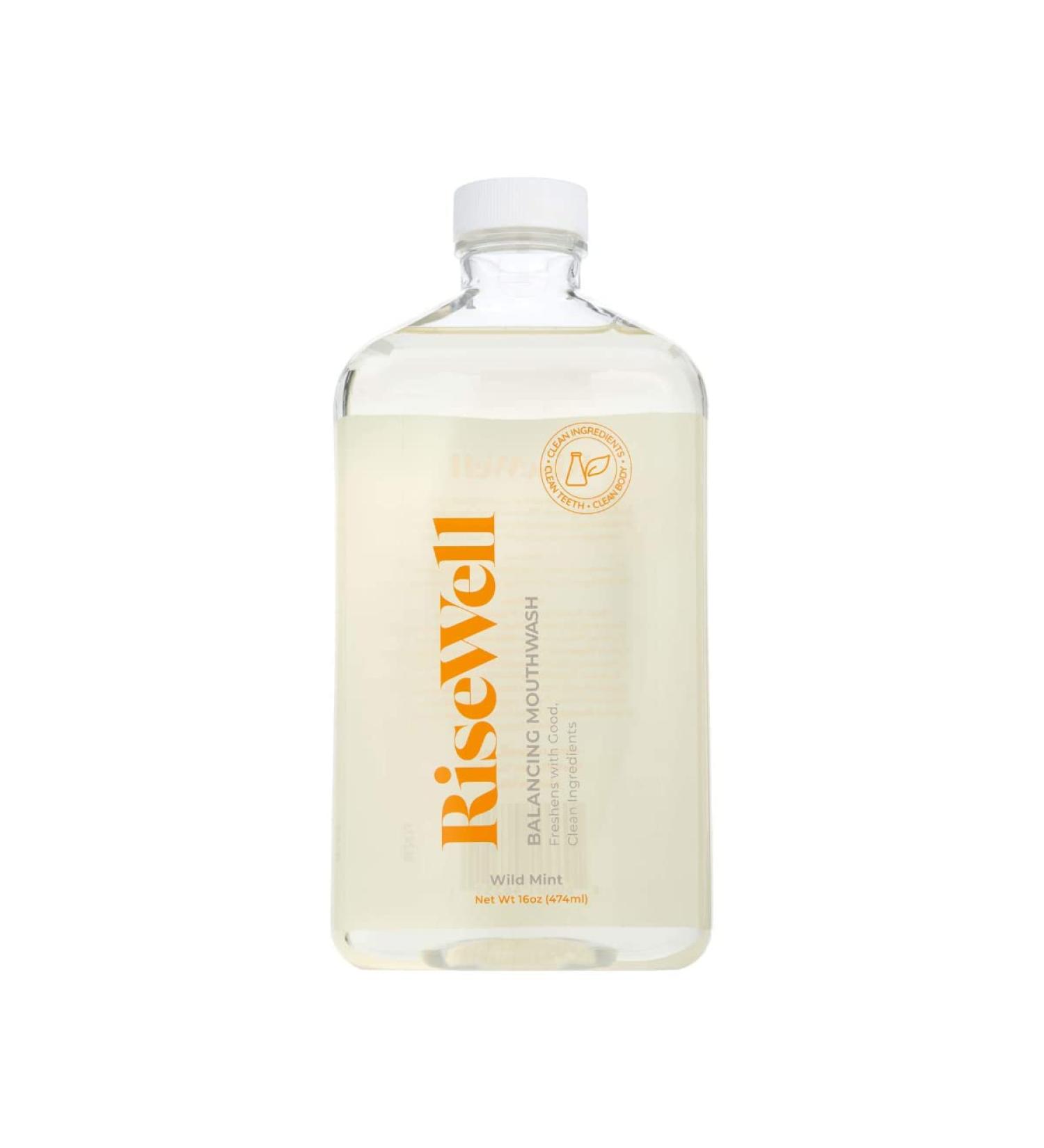 RiseWell Wild Mint Alkaline Mouthwash 16oz - All-Natural pH Balancing Formula - Buy Online on GoSupps.com