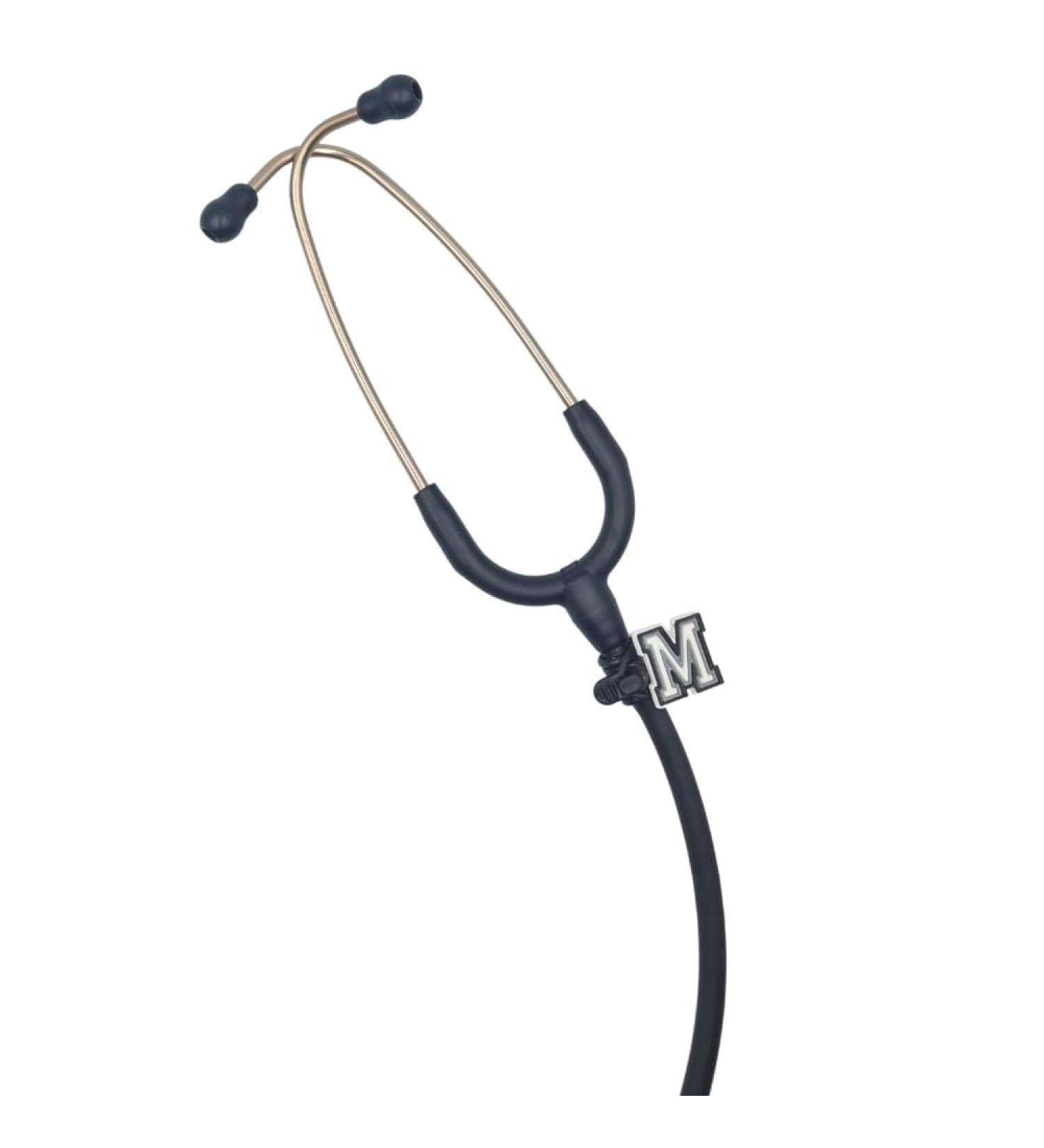 Stethoscope Charms - letter white M - Medical Gift