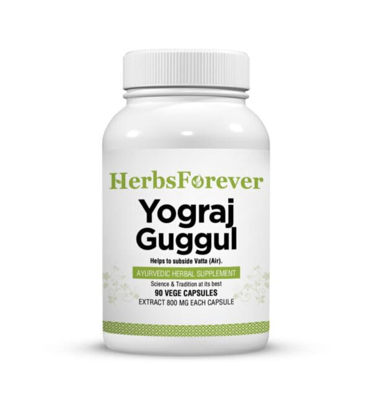 Herbsforever Yogaraj Guggulu| 90 Veg Capsules 800mg - Buy Online on GoSupps.com