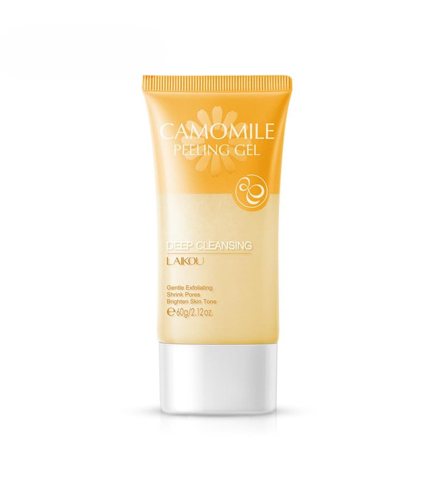 Chamomile Exfoliating Gel - Gentle Facial & Body Exfoliator for Dead Skin Peeling Pore Tightening & Cleansing (2.12 Oz) - International Shipping Available - Buy Online on GoSupps.com