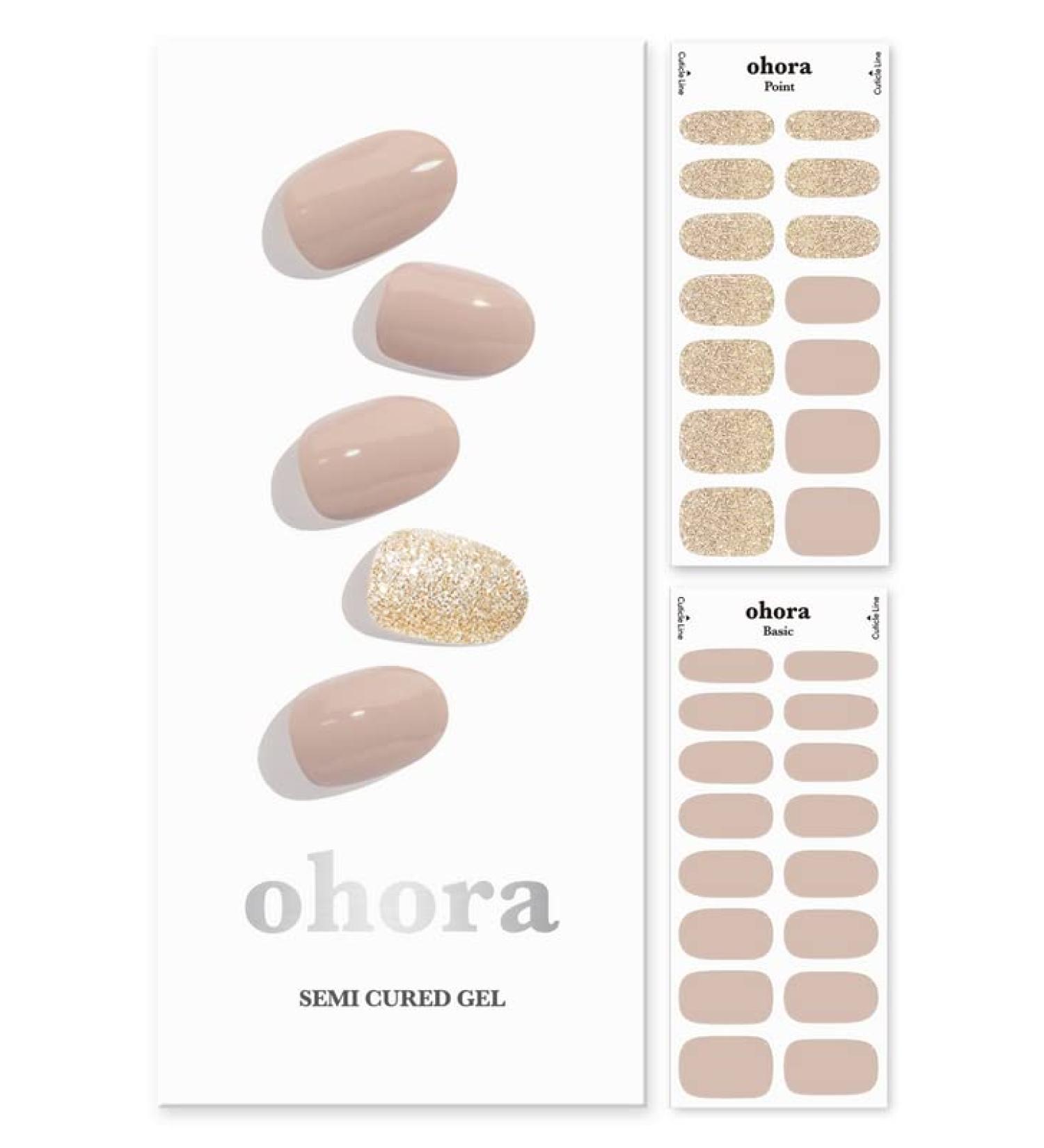 ohora Semi Cured Gel Nail Strips (N Nudist) - Salon-Quality, Long Lasting, Easy to Apply & Remove - Beige - Buy Online on GoSupps.com