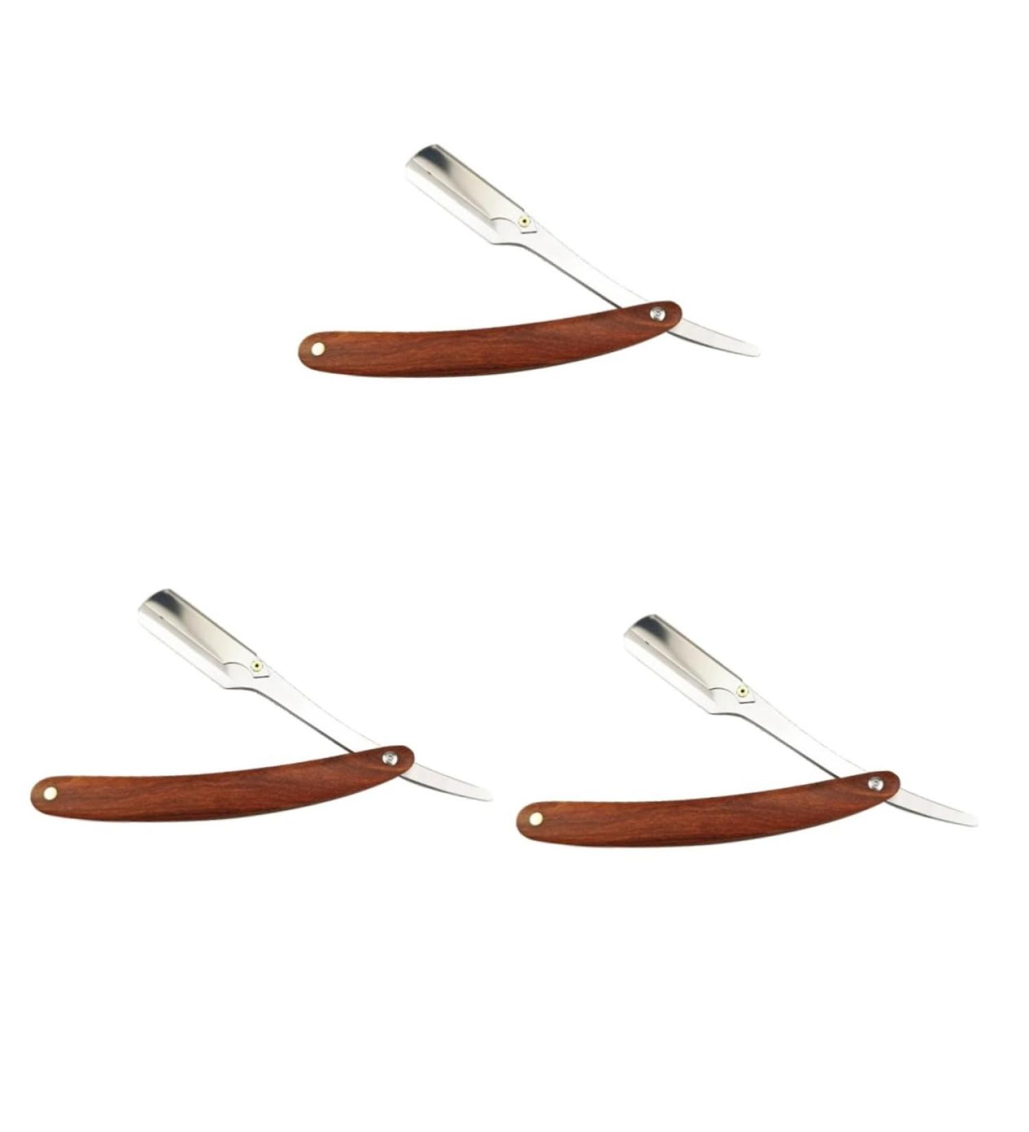 Fomiyes 3ST Safe Metal Straight Razor for Men | Professional Foldable Face Hair Razor | Premium Wooden Handle - Buy Online on GoSupps.com