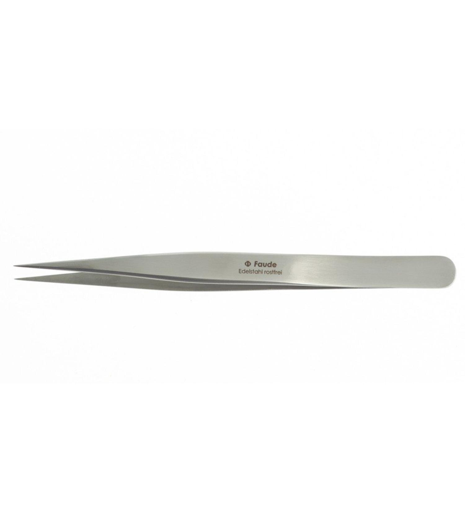 Faude pointed tweezers straight 12cm stainless