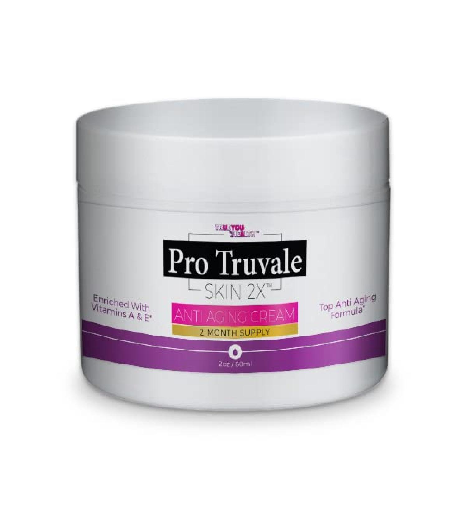 Pro Truvale Skin 2X Cream - Premium Anti Aging Cream - 2 Month Supply - Enriched with Vitamin A & C to Help Fade Hyperpigmentation & Reduce Wrinkles - Reduce Dryness & Protect Skin Cells w/Ceramides - Buy Online on GoSupps.com