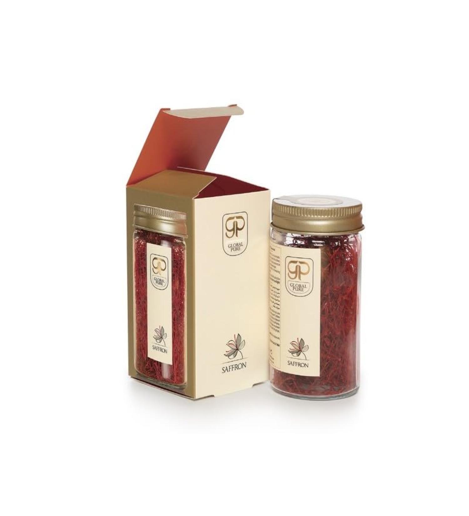 Global Pure Cut saffron threads 10g glass jar