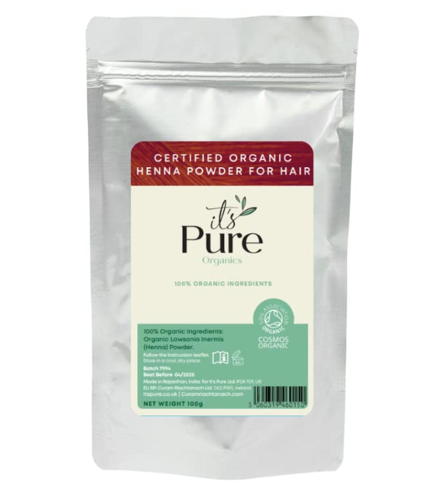 Certified Organic Pure Henna Powder 100g Multicolour 100 g (Pack of 1)