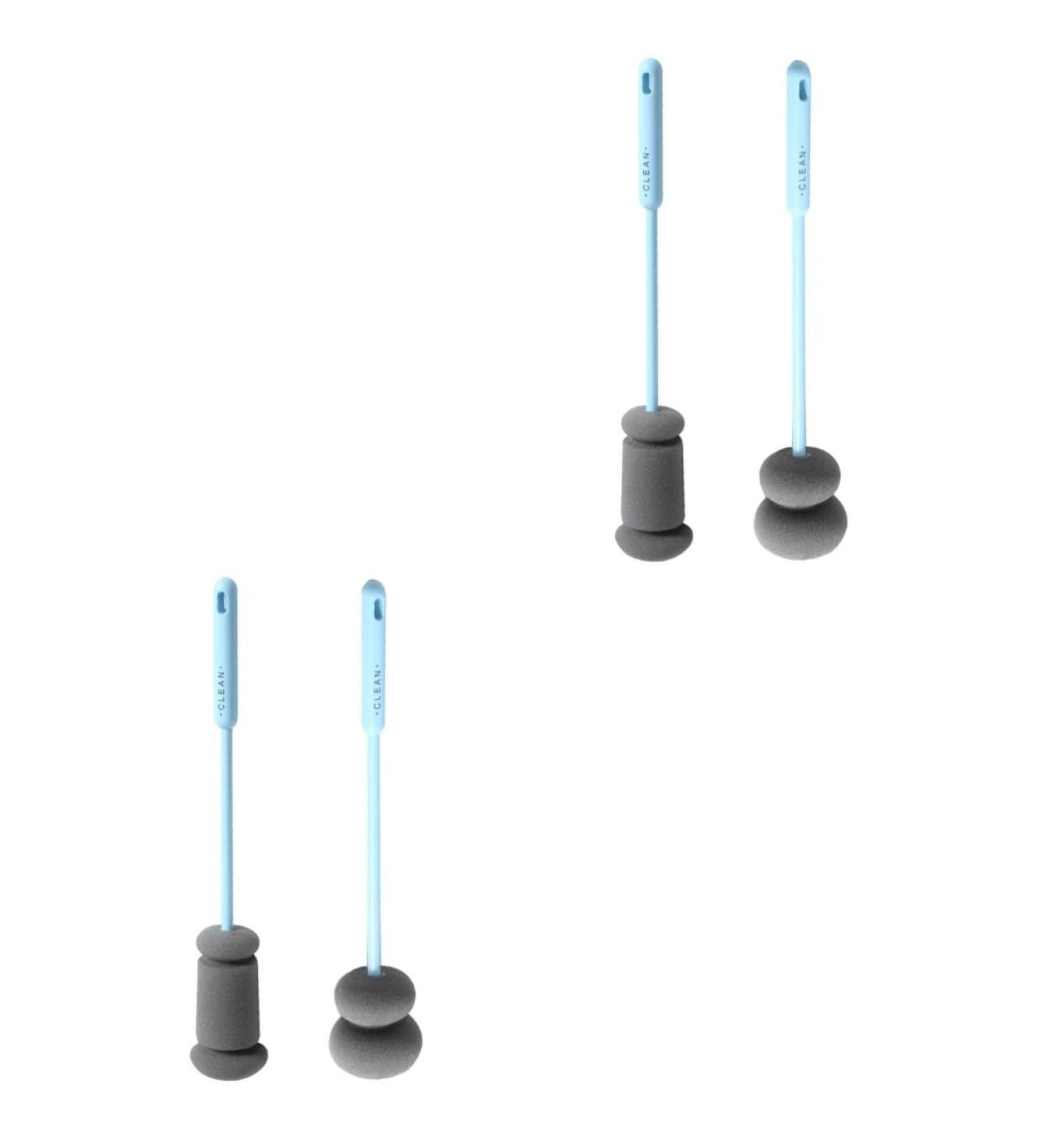 Homsfou 4-Piece Clear Glass Carafes & Flower Vases Set - Includes Glass Washer & Cleaning Brushes - Perfect for Milk Water & Floral Arrangements - Buy Online on GoSupps.com