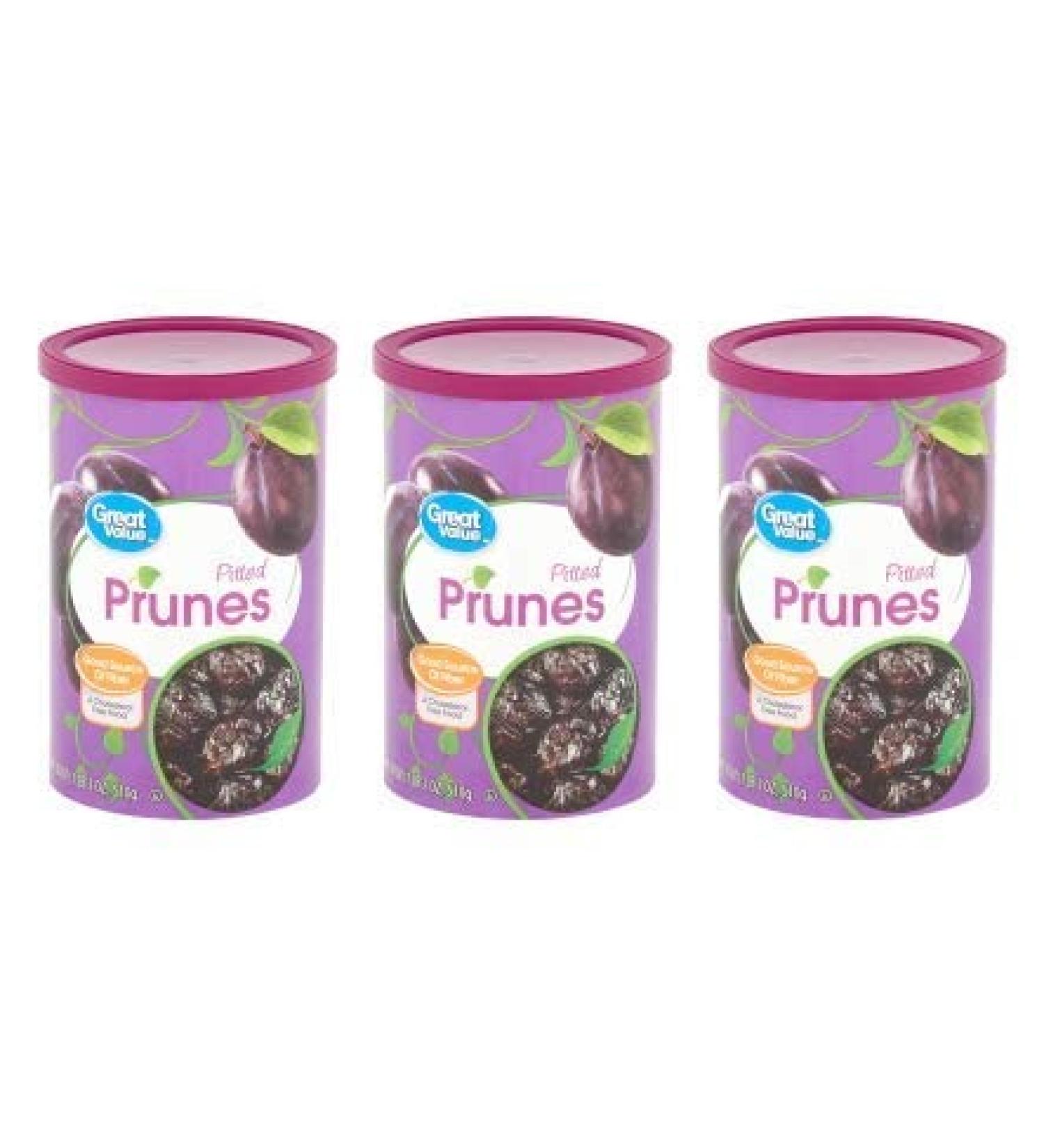 18 Oz Great Value Pitted Dried Prunes - Pack of 3 | High Quality, Delicious Snack - Buy Online on GoSupps.com
