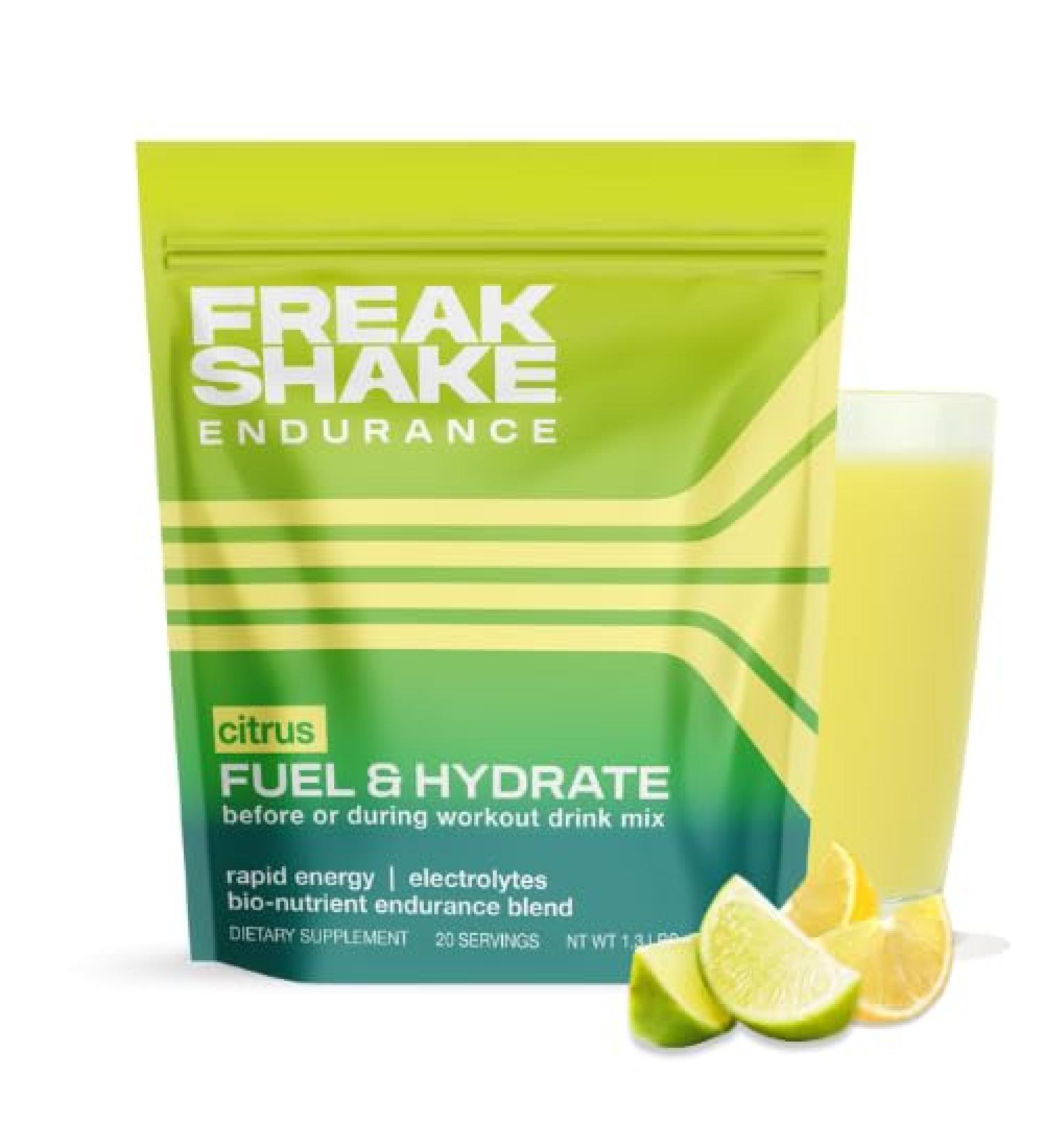 Freak Shake Fuel & Hydrate Supplemented Drink Mix, Sports Endurance Fuel - Aerobic Supplement for Running, Cycling, Crossfit & Hybrid training 20 Servings Carbohydrates, Electrolytes with Aerobic Bio-nutrients NCAA Co  - Buy Online on GoSupps.com