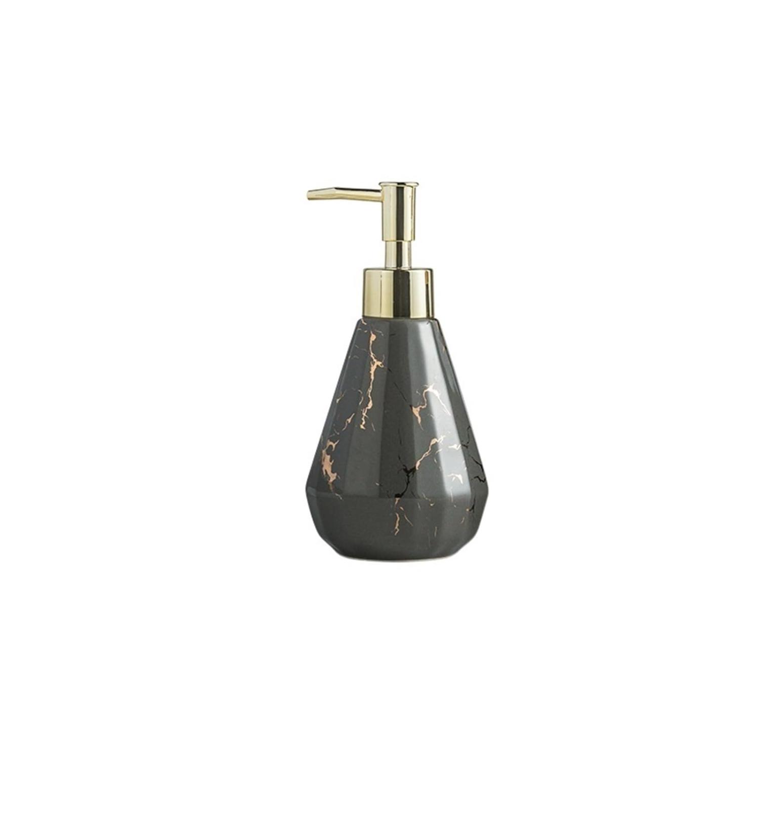 Ceramic Marble Pattern Lotion Press Bottle - Gray & Gold Disposable Liquid Packaging - Buy Online on GoSupps.com
