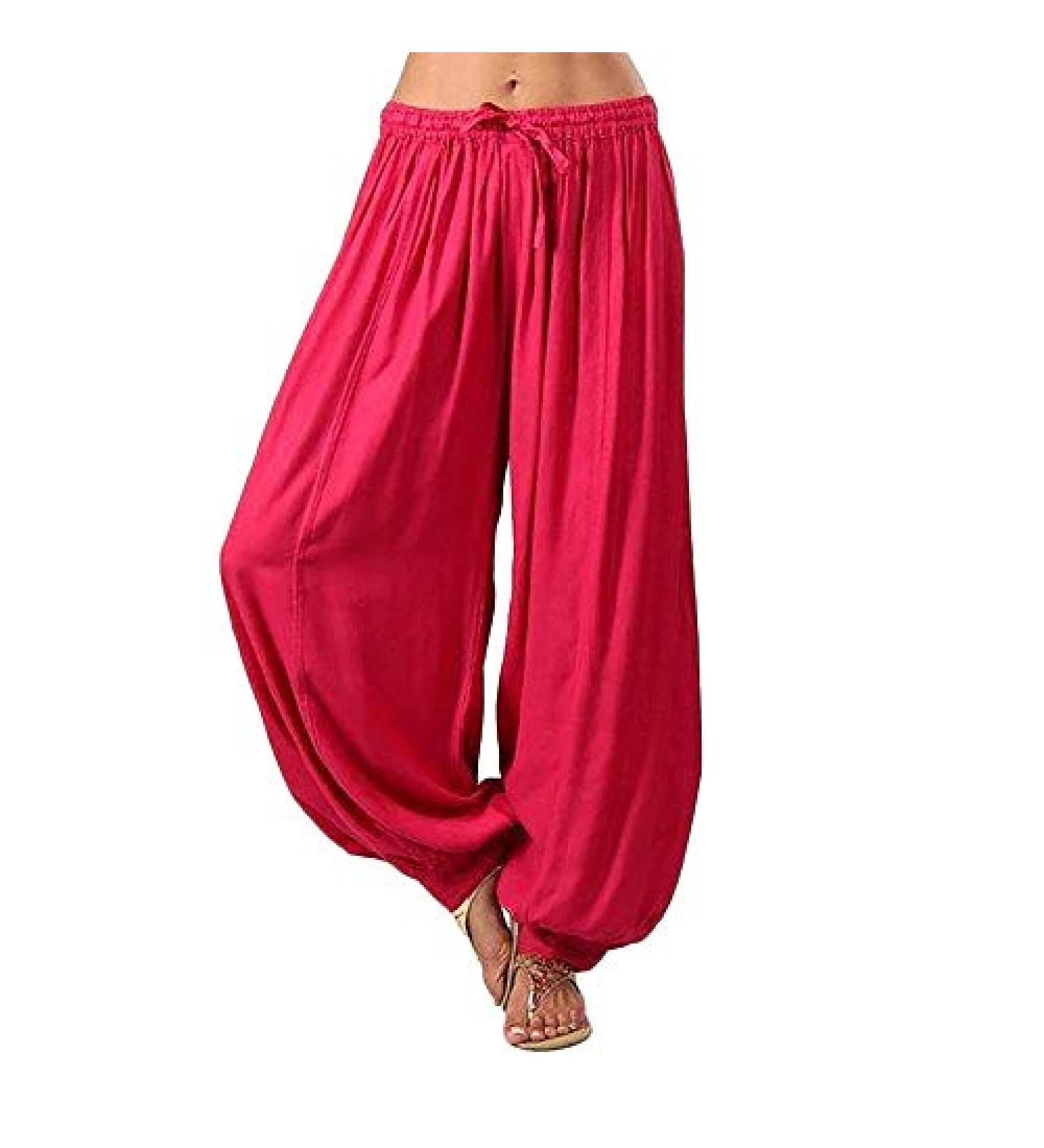Dazlor Women's Plus Size High Waisted Parachute Pants | Red XX-Large - Buy Online on GoSupps.com
