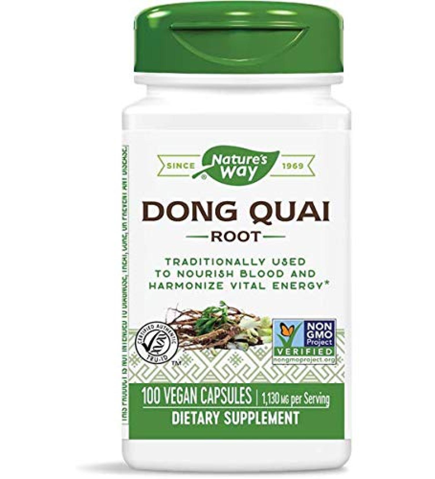 Nature's Way Dong Quai 1130mg per Serving - 100 Capsules x 2 (Pack of 2) - Buy Online on GoSupps.com