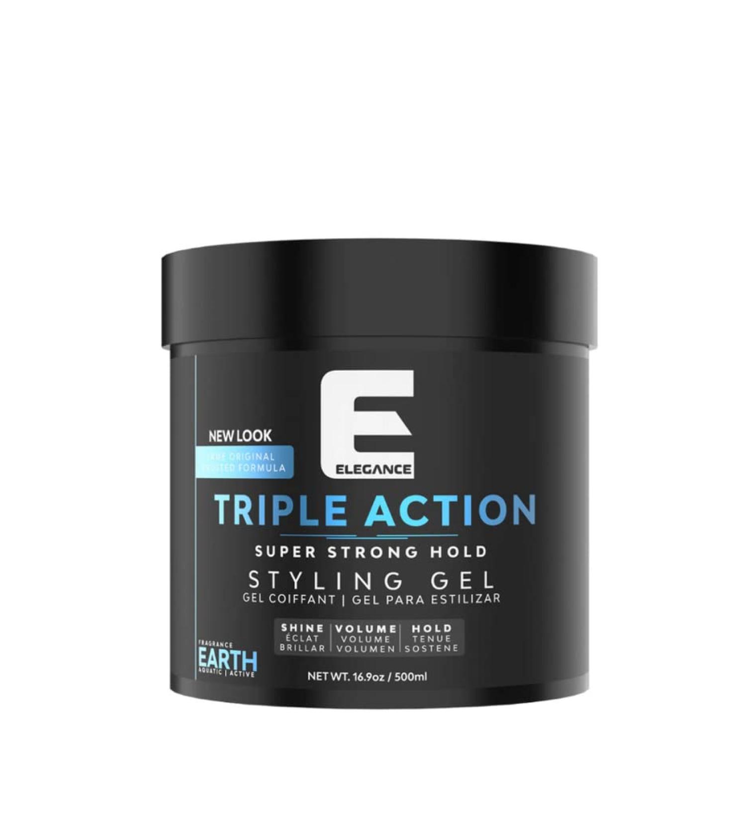 Elegance Triple Action Hair Gel Earth Strong Hold 1000 Ml