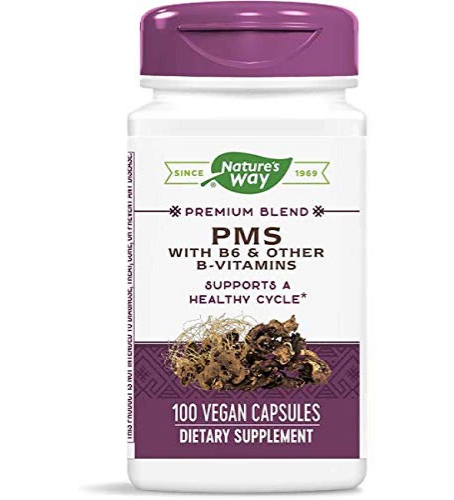 Nature's Way PMS Support with B6 & B-Vitamins - 100 Vegan Capsules - Buy Online on GoSupps.com